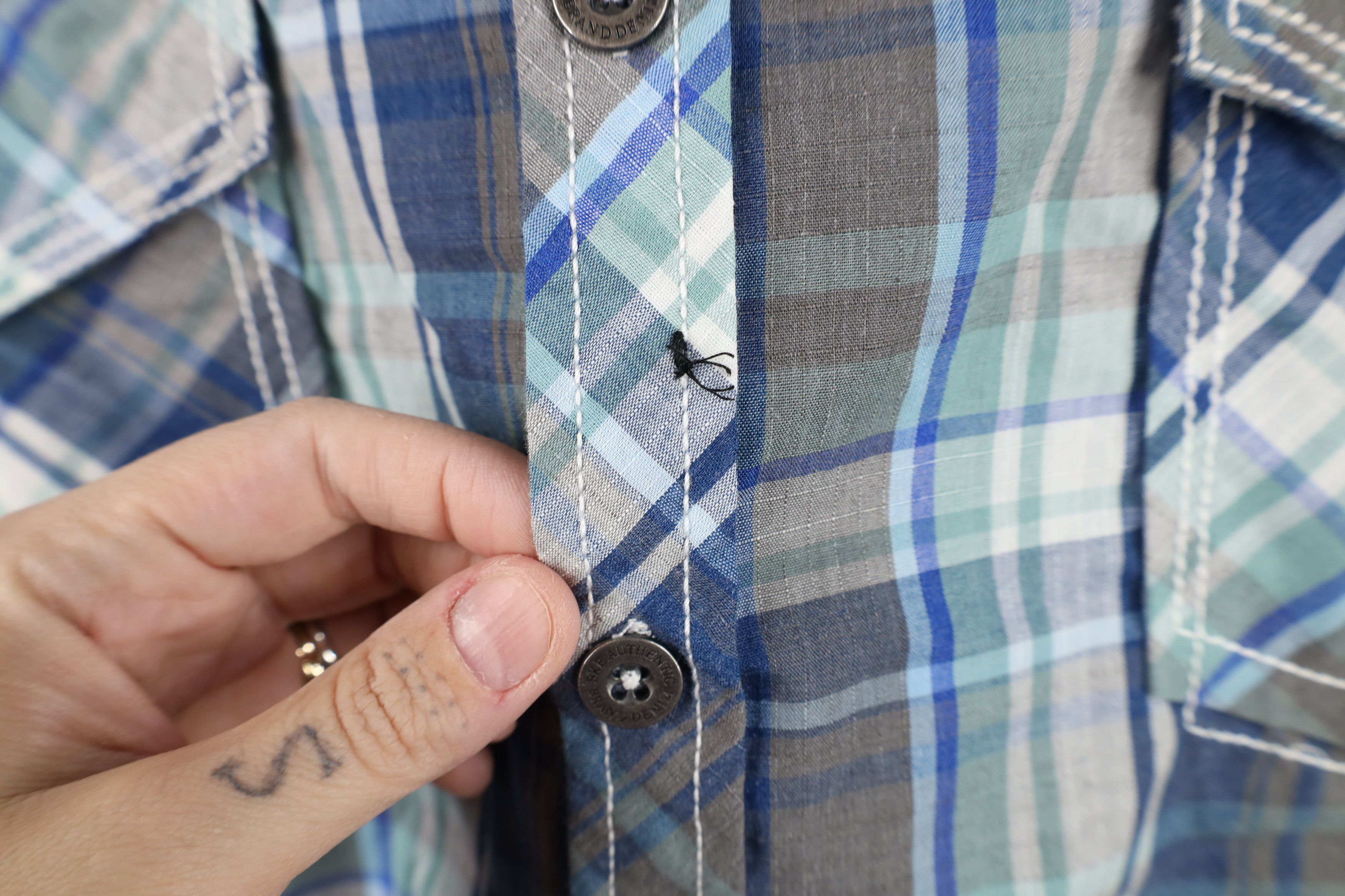 Vintage Buckle BKE Fit Thick Stitch Collared Button Shirt Plaid Size US XL / EU 56 / 4 - 5 Thumbnail