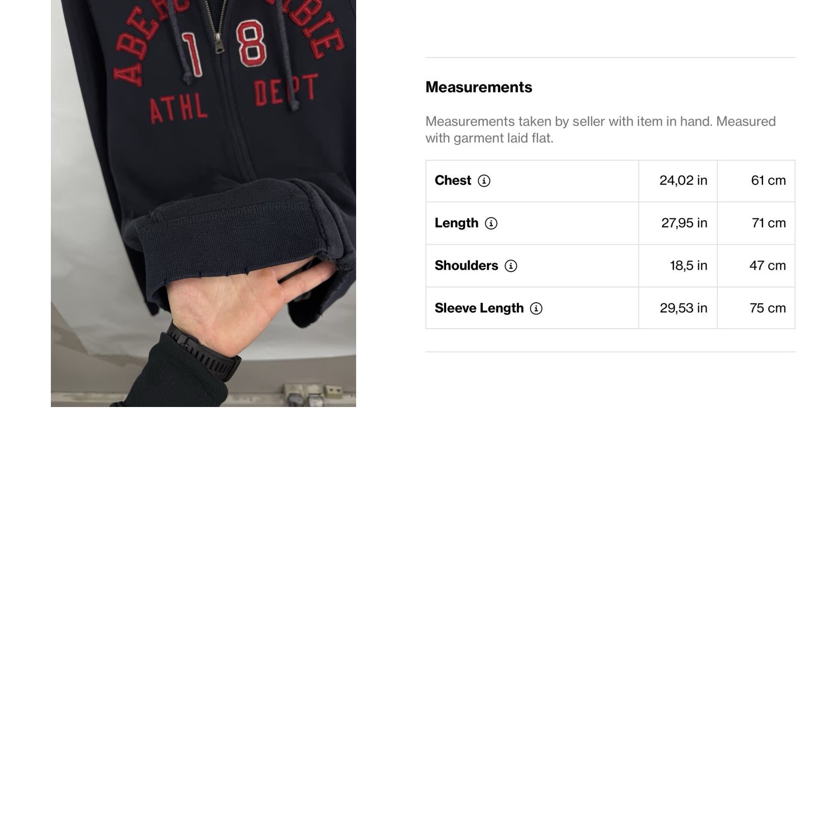 Abercrombie & Fitch VINTAGE Abercrombie & Fitch Distressed Hoodie Opium Style Rare Dark Blue L Mens Hoodie Size US L / EU 52-54 / 3 - 8 Thumbnail