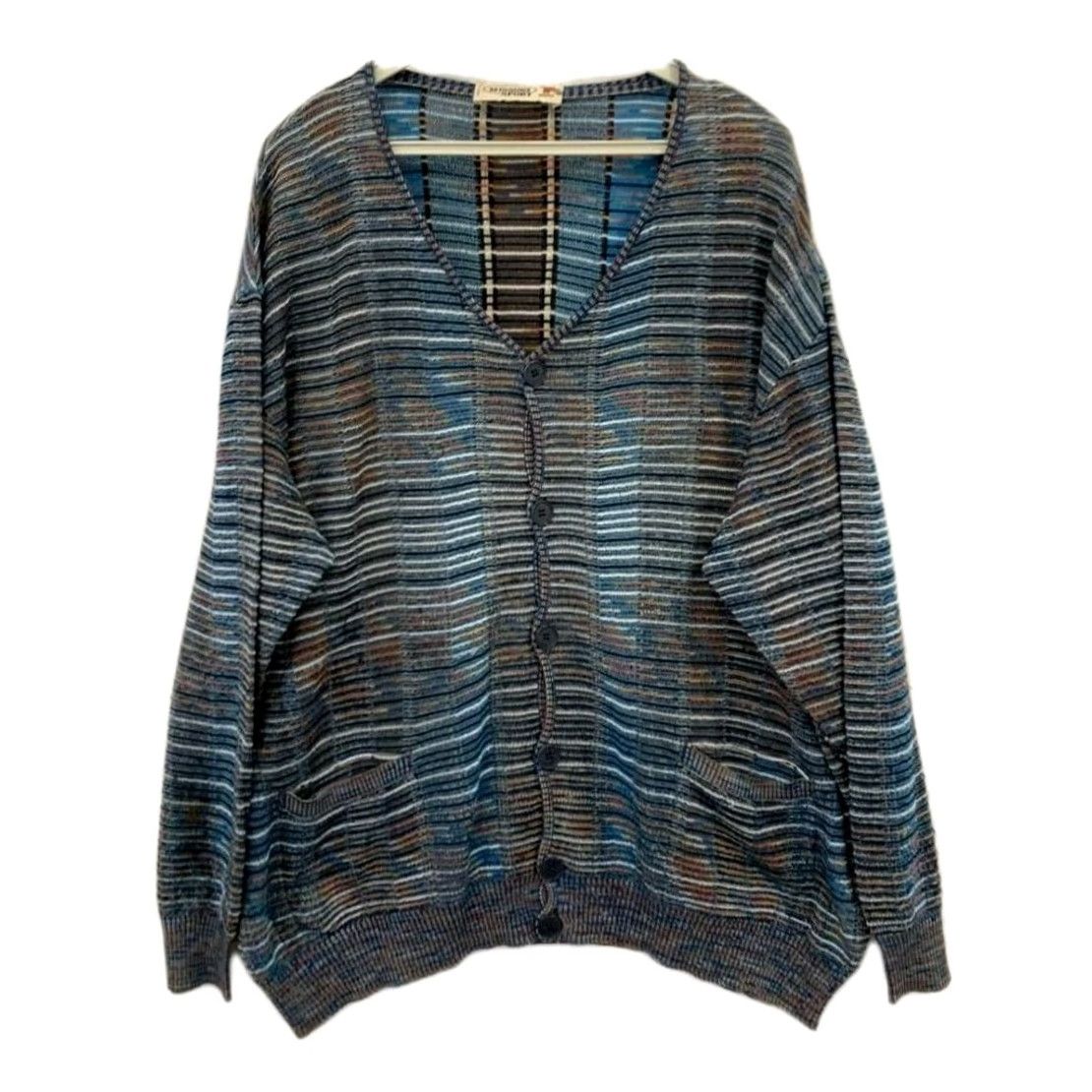 Missoni Missoni Sport Cardigan Sweater Italy Multicolor Knit Blue XL Men Adults 51 Chest Button Front Relaxed Knit Pattern 70% Cotton Rayon Nylon Green? Size US XL / EU 56 / 4 - 2 Thumbnail