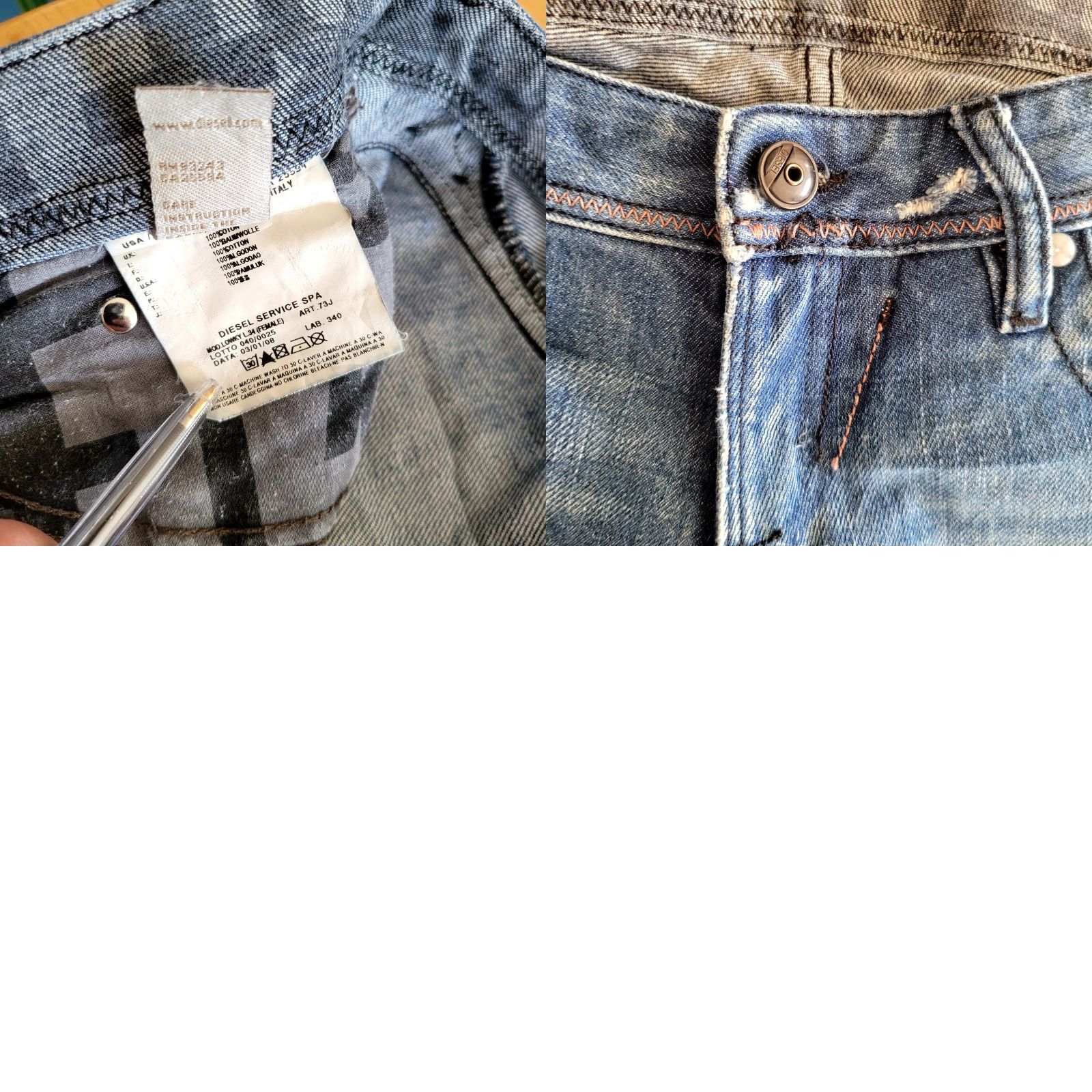 Diesel Diesel Lowky W27 L34 Women’s Bootcut Distressed Jeans – Made in Italy Size 27" / US 4 / IT 40 - 9 Thumbnail