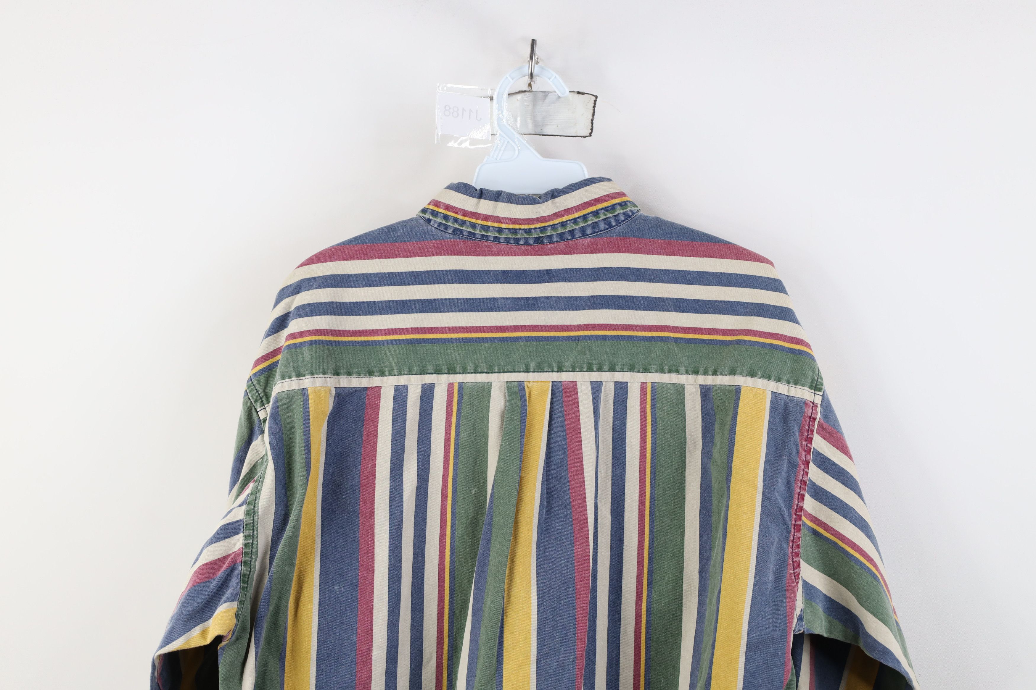 Vintage Vintage 90s Streetwear Rainbow Striped Button Down Shirt Size US M / EU 48-50 / 2 - 12 Thumbnail