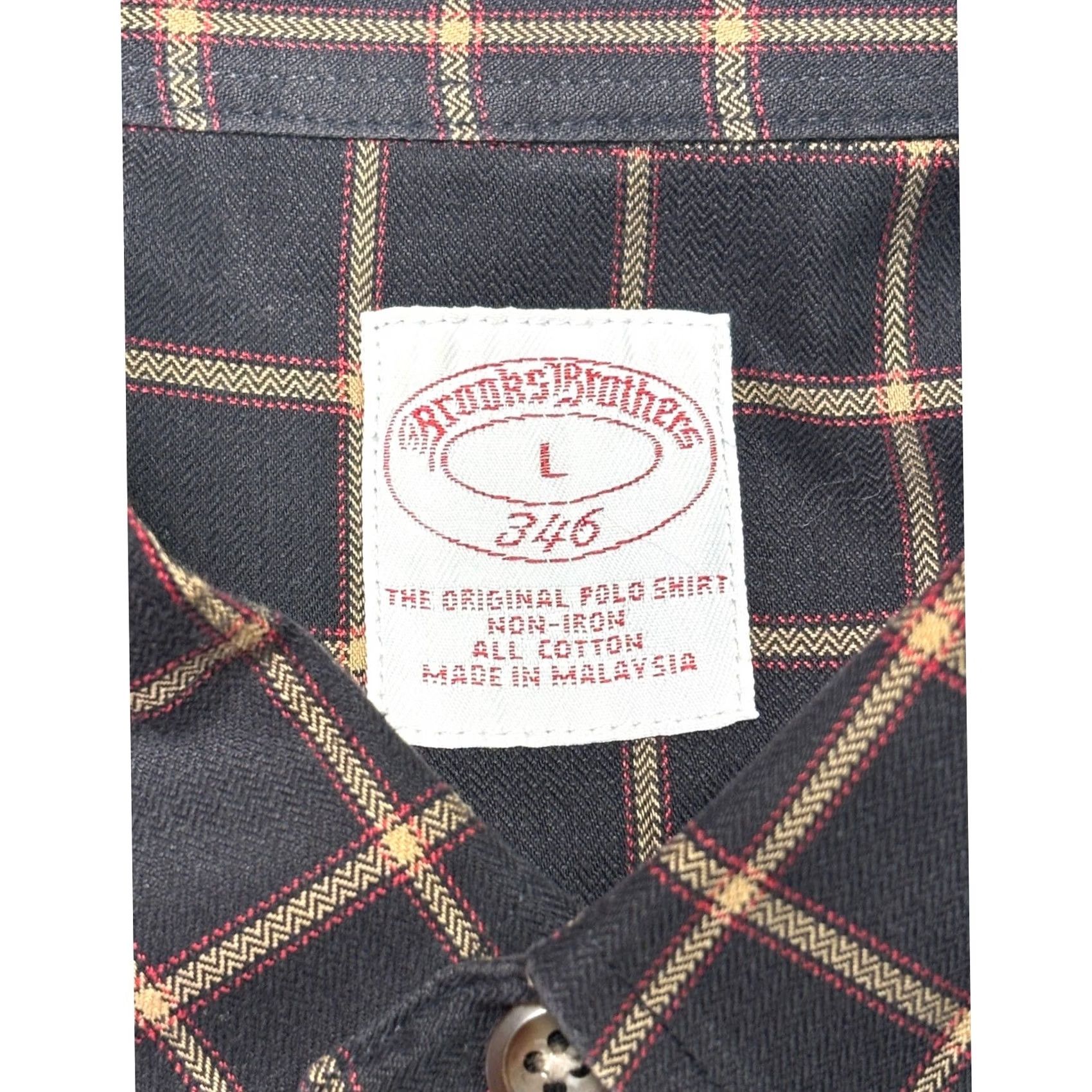Brooks Brothers Brooks Brothers 346 Mens Large Non Iron Cotton Windowpane Button Down Shirt Navy Size US L / EU 52-54 / 3 - 4 Thumbnail