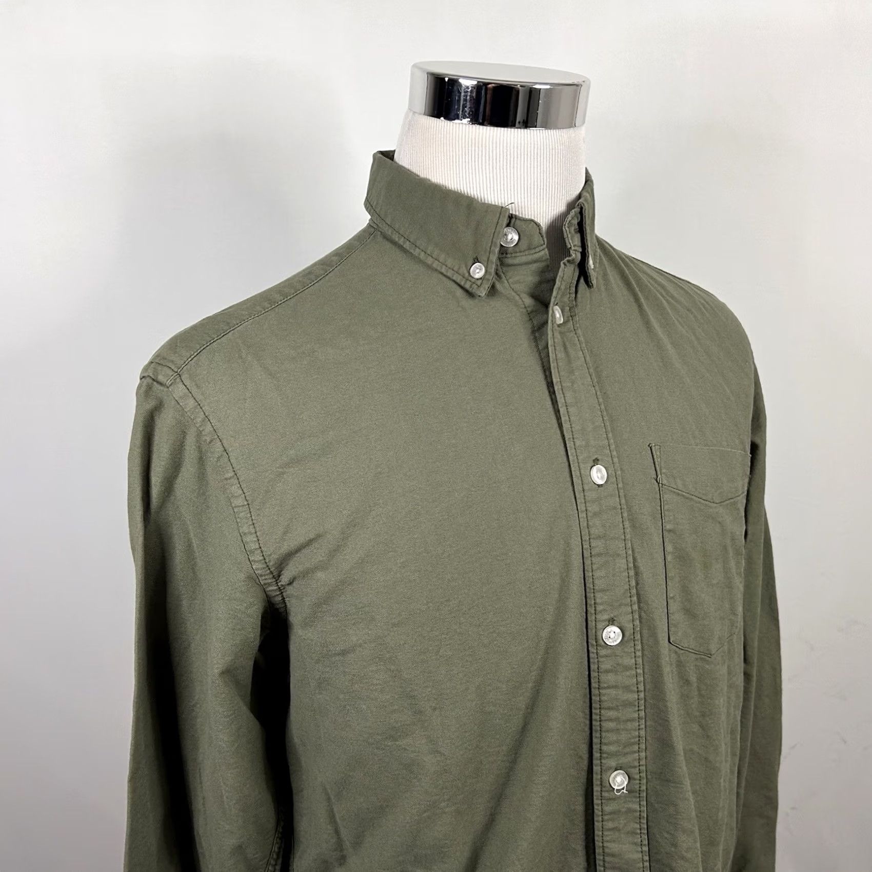 H&M H&M LOGG Medium Oxford Shirt Green 100% Cotton Casual Button Down Shirt Mens Regular XS? Size US M / EU 48-50 / 2 - 2 Thumbnail