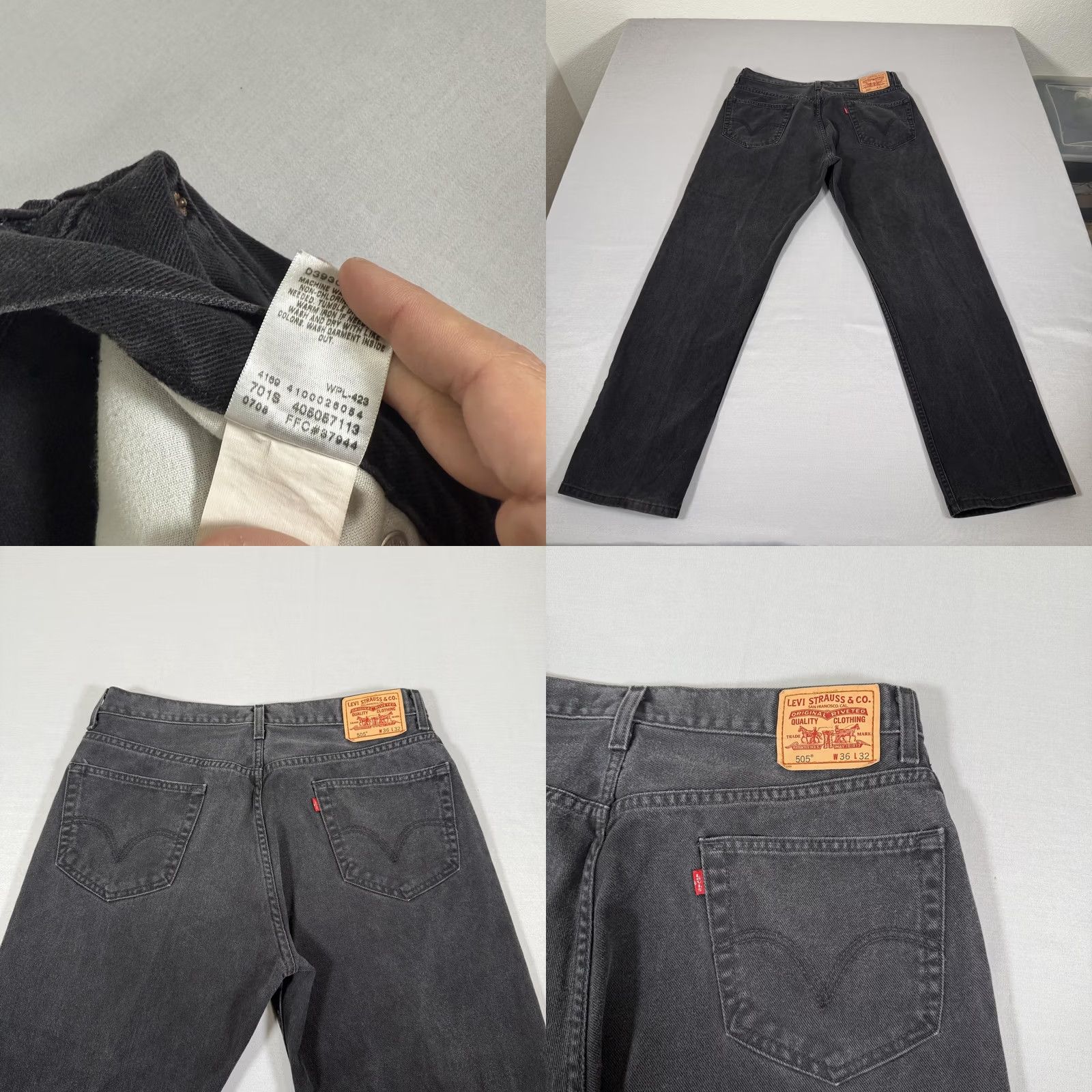 Levi's VINTAGE Levi's Jeans Mens 36x32 Black 505 Straight Fit Denim Pants Western Cowboy Size US 36 / EU 52 - 9 Thumbnail