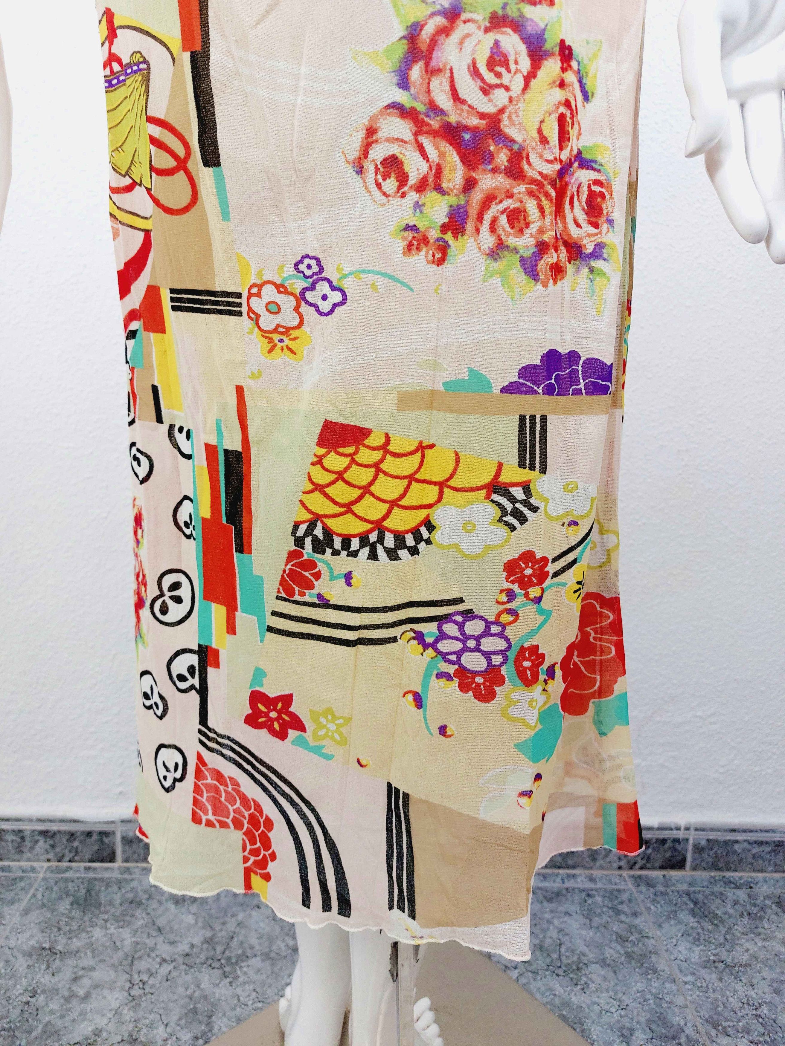 Kenzo Kenzo Rose Floral Fan Geisha Mesh Transparent Maxi Dress Size M / US 6-8 / IT 42-44 - 4 Thumbnail