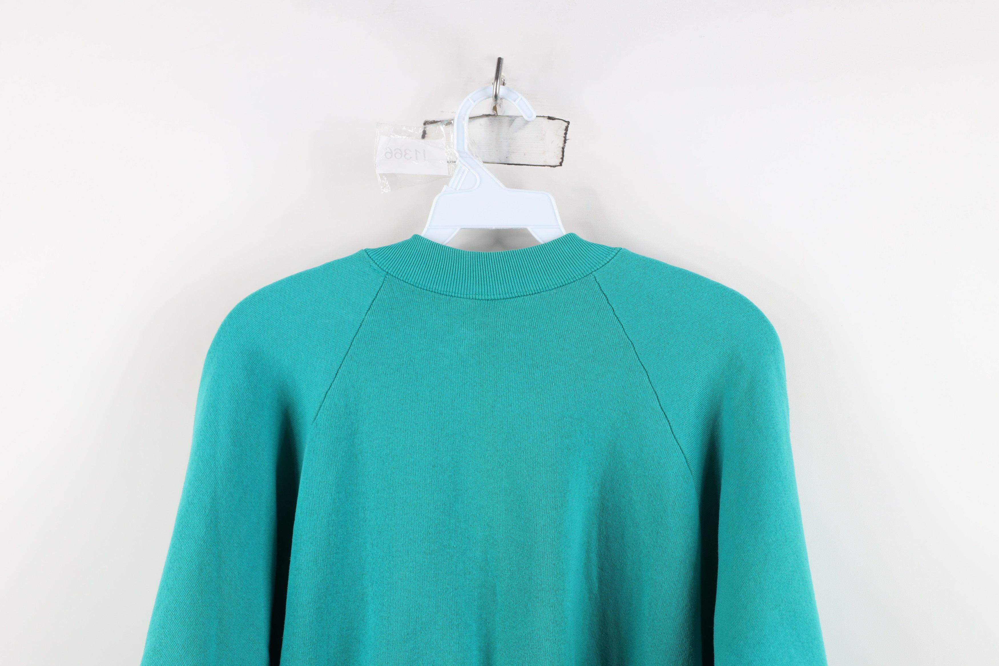 Vintage Vintage 90s Streetwear Heavy Crewneck Sweatshirt Teal USA Size XL / US 12-14 / IT 48-50 - 10 Thumbnail