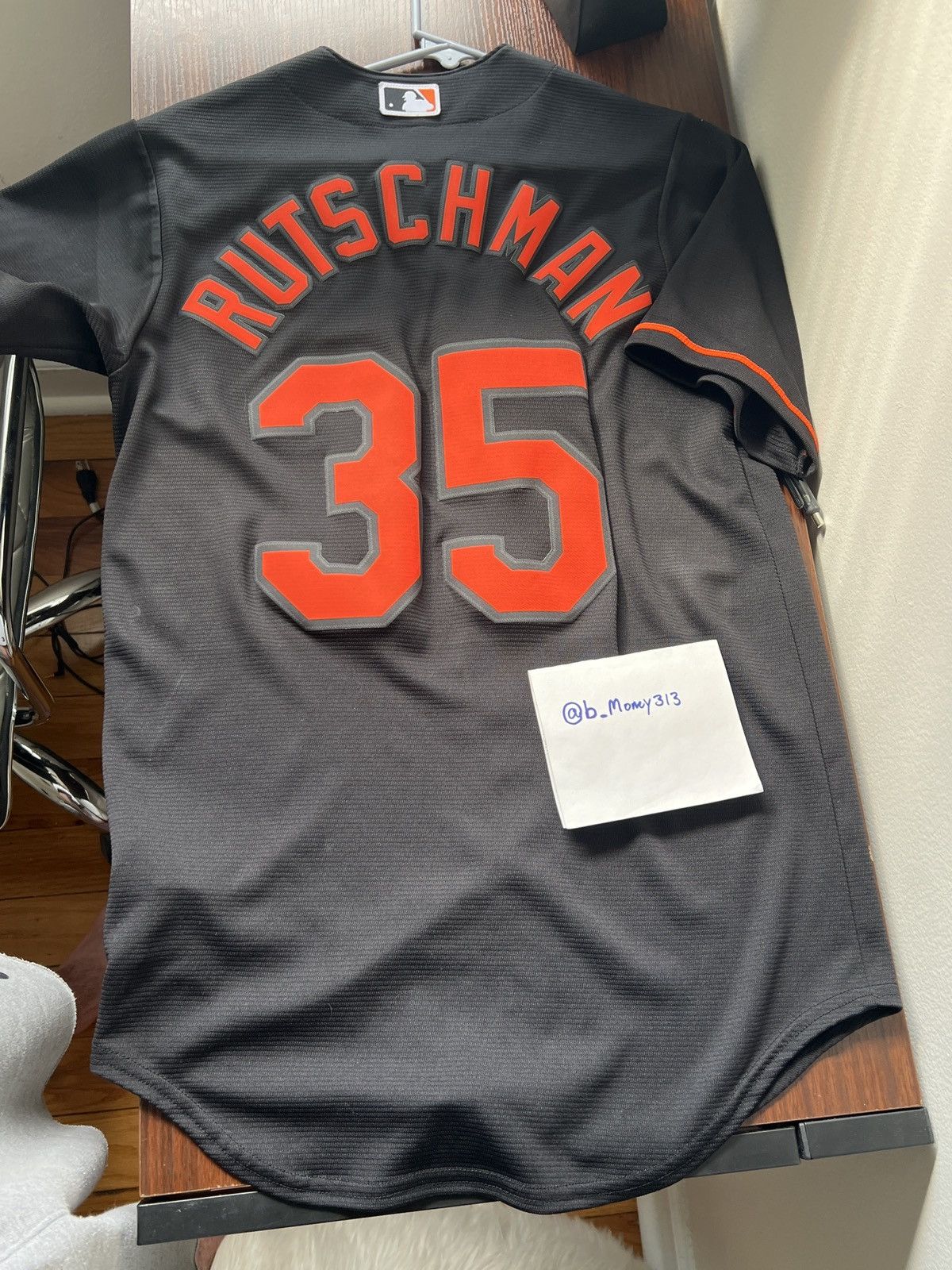 image of Nike Adley Rutschman Orioles Jersey Black 35 Away Alternate, Men's (Size Small)