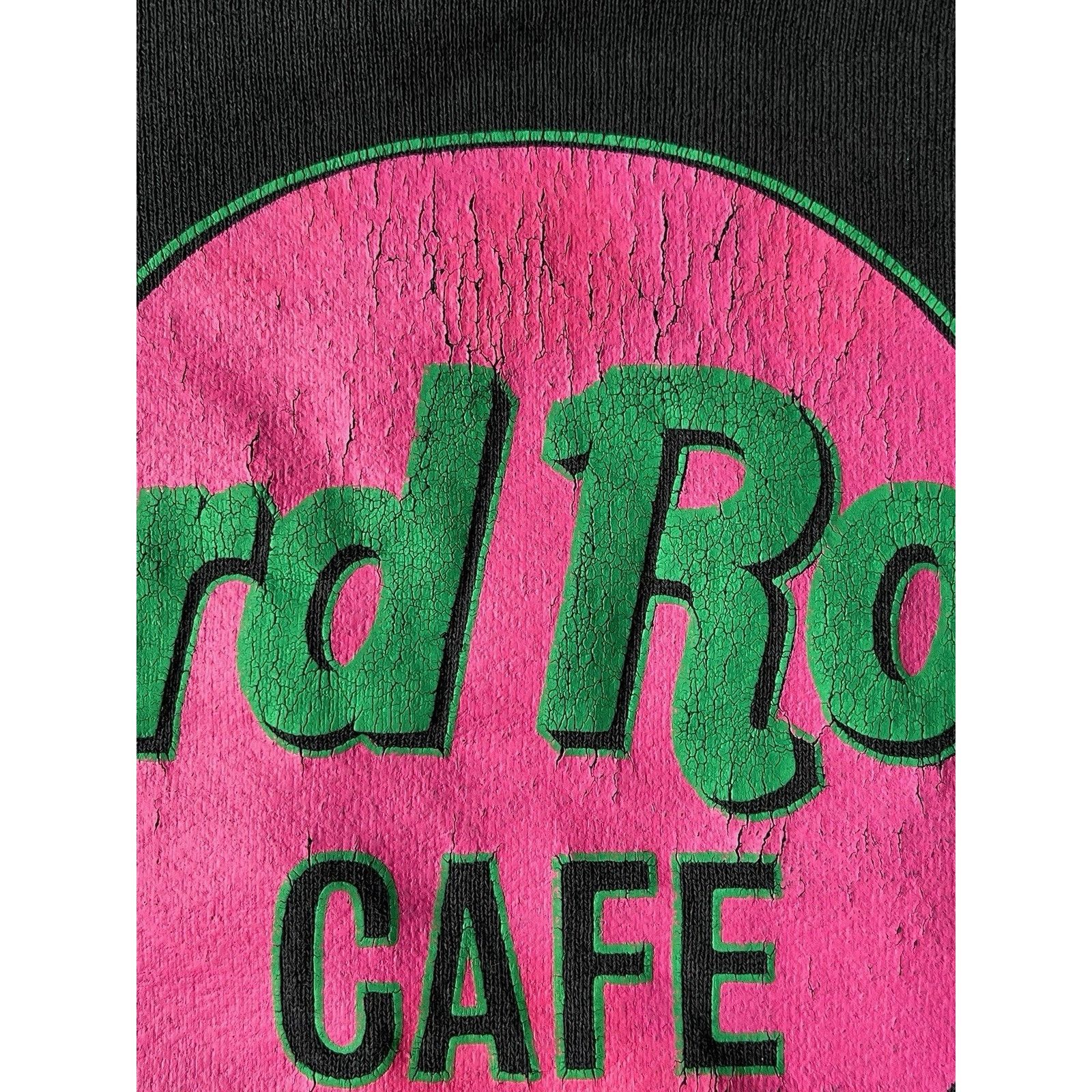 Fruit Of The Loom VTG HardRockCafe NY Sweatshirt USA *rare color* PINK & GREEN Size US L / EU 52-54 / 3 - 3 Thumbnail