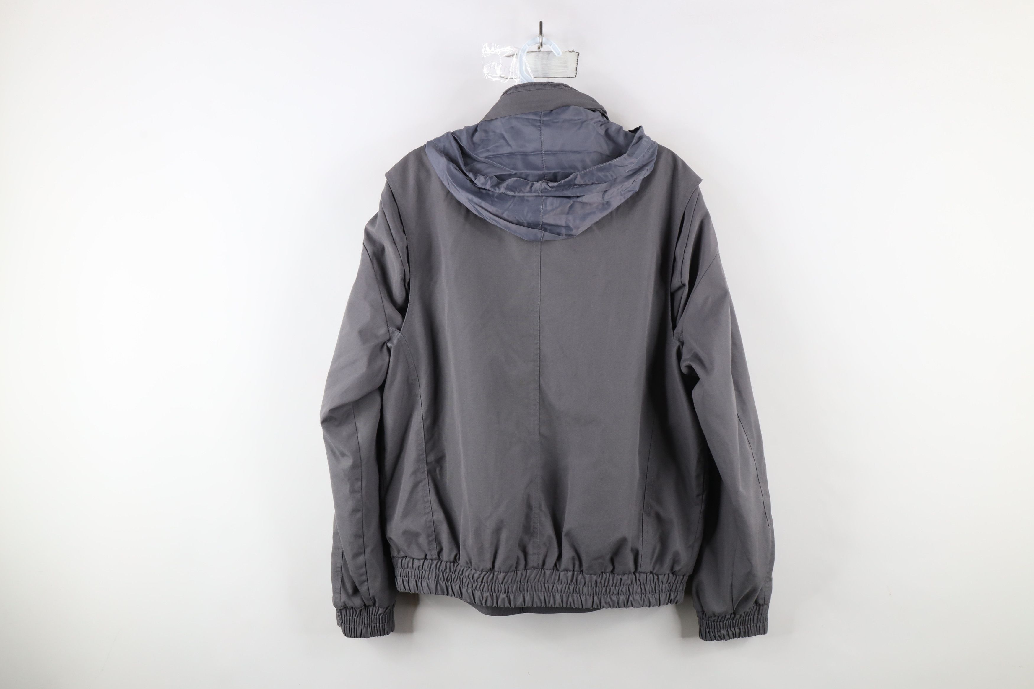 Vintage Vintage 90s Streetwear Hooded Full Zip Bomber Jacket Gray Size US XXL / EU 58 / 5 - 11 Thumbnail