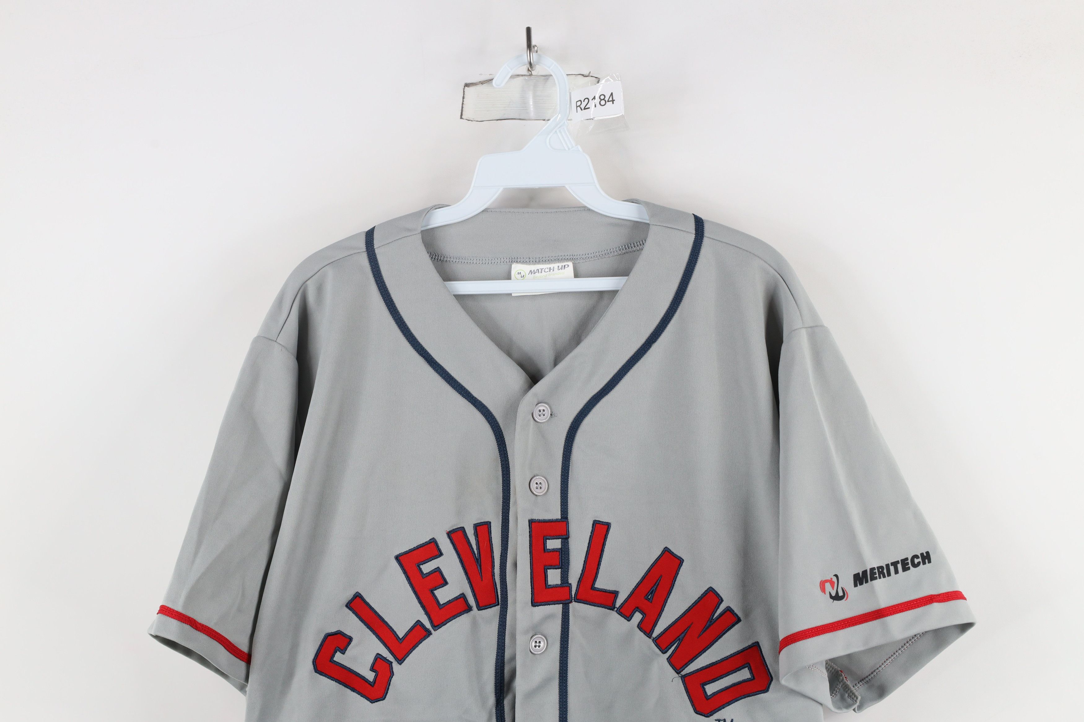 Vintage Vintage Spell Out Cleveland Indians Baseball Jersey Gray Size US XL / EU 56 / 4 - 2 Thumbnail