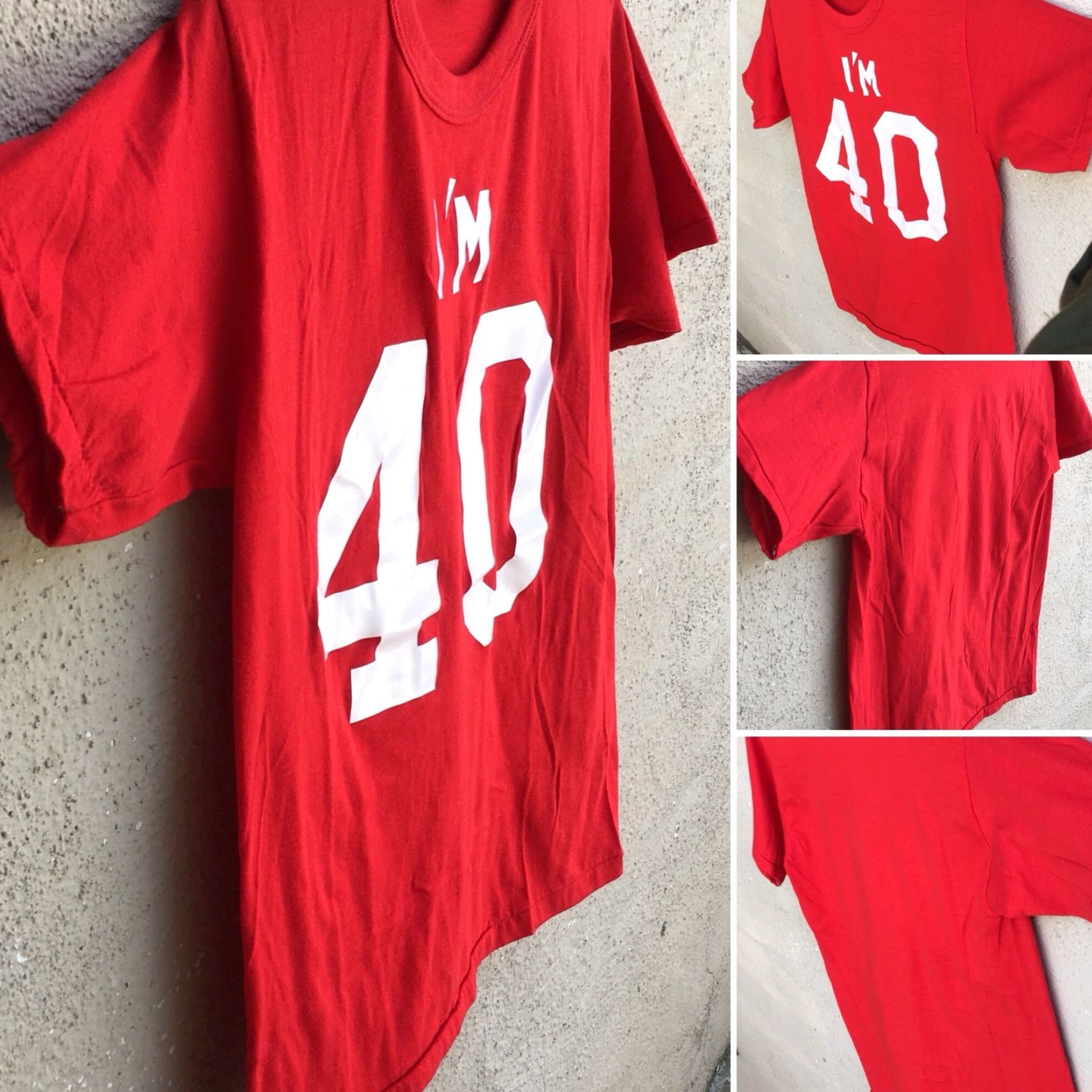 Russell Athletic VINTAGE Russell Athletic Shirt Unisex M 1970s Red 50% Polyester 50% Cotton I’M 40 T Shirt Iron On Tee Graphic Tee 70s Size US M / EU 48-50 / 2 - 2 Thumbnail