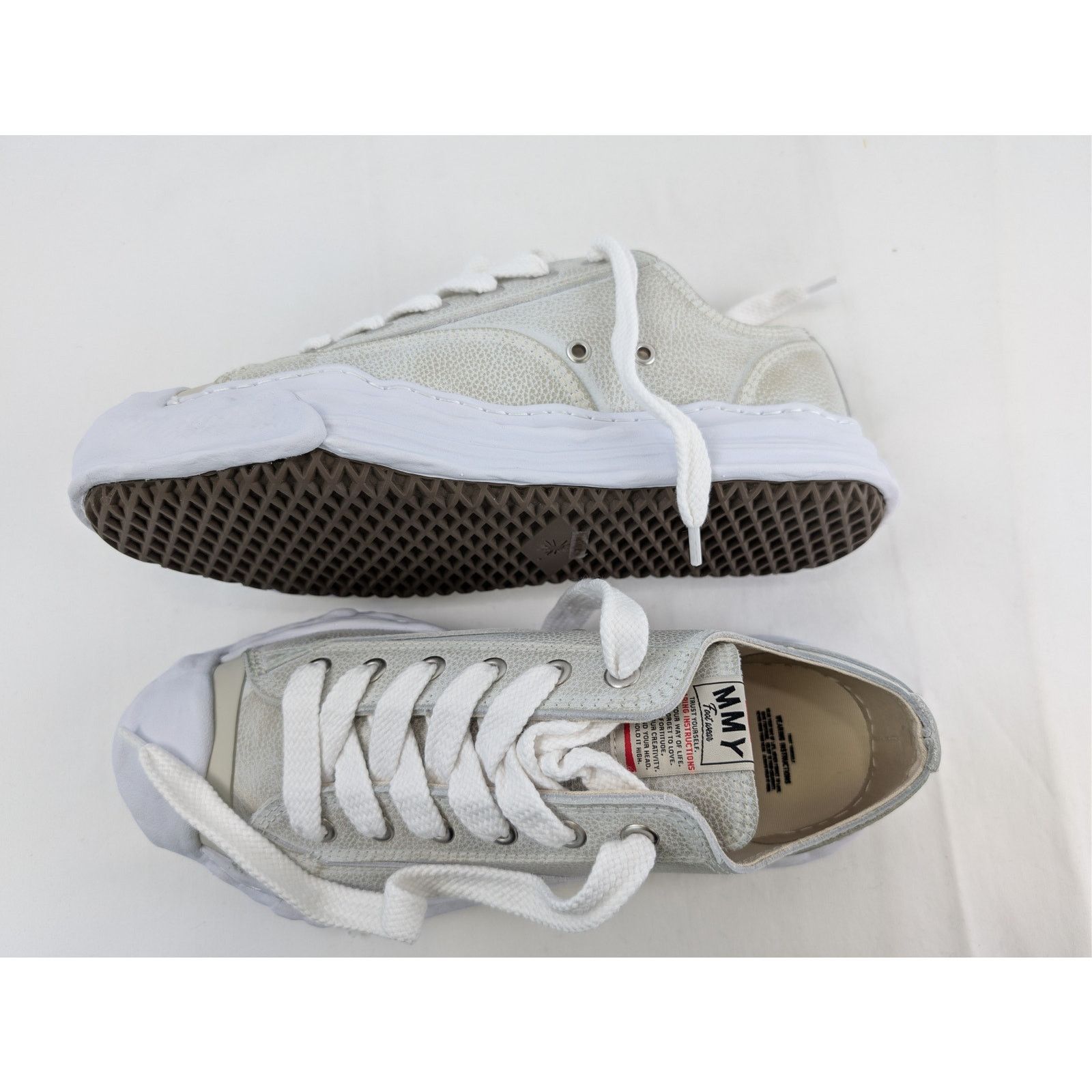 Maison MIHARA YASUHIRO o1rshd1 Hank Original Sole Brushed Sneaker in White Size US 12 / EU 45 - 1 Thumbnail