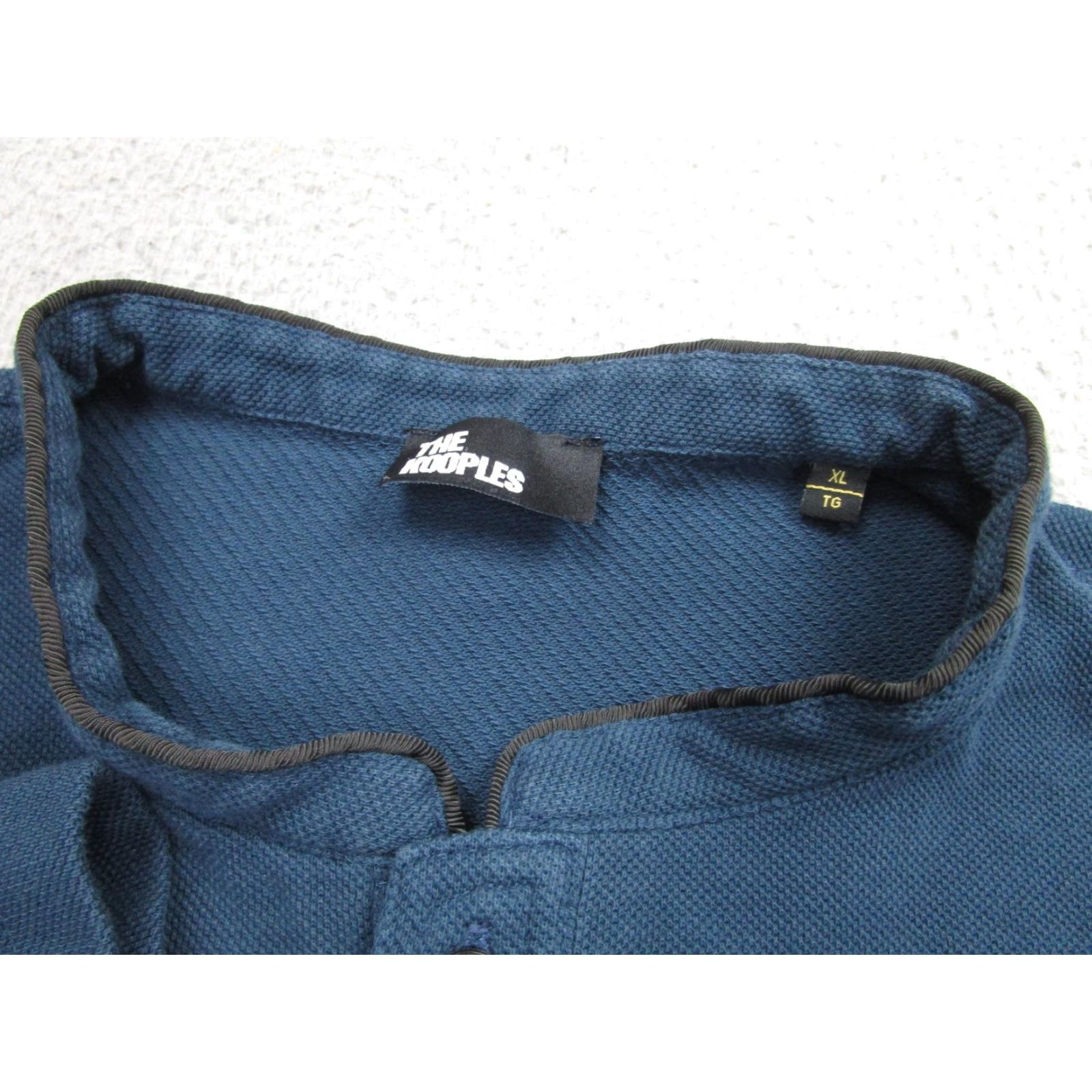 The Kooples The Kooples Henley Shirt XL Blue Long Sleeve Cotton Logo Embroidered Pique Mens Size US XL / EU 56 / 4 - 5 Thumbnail
