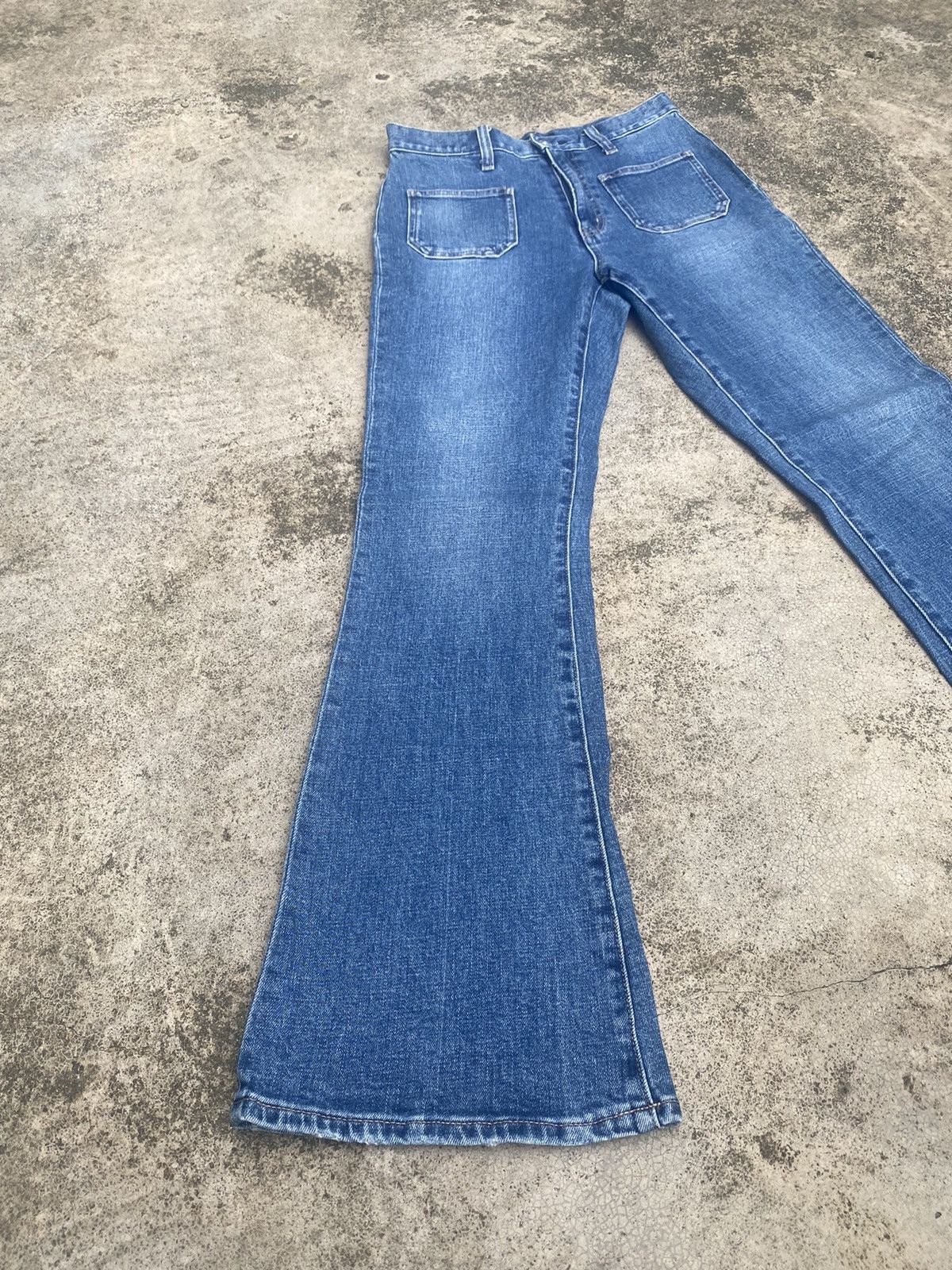 Japanese Brand Flare Jeans Rag Machine Bust Pant Bootcut Size US 27 - 1 Thumbnail
