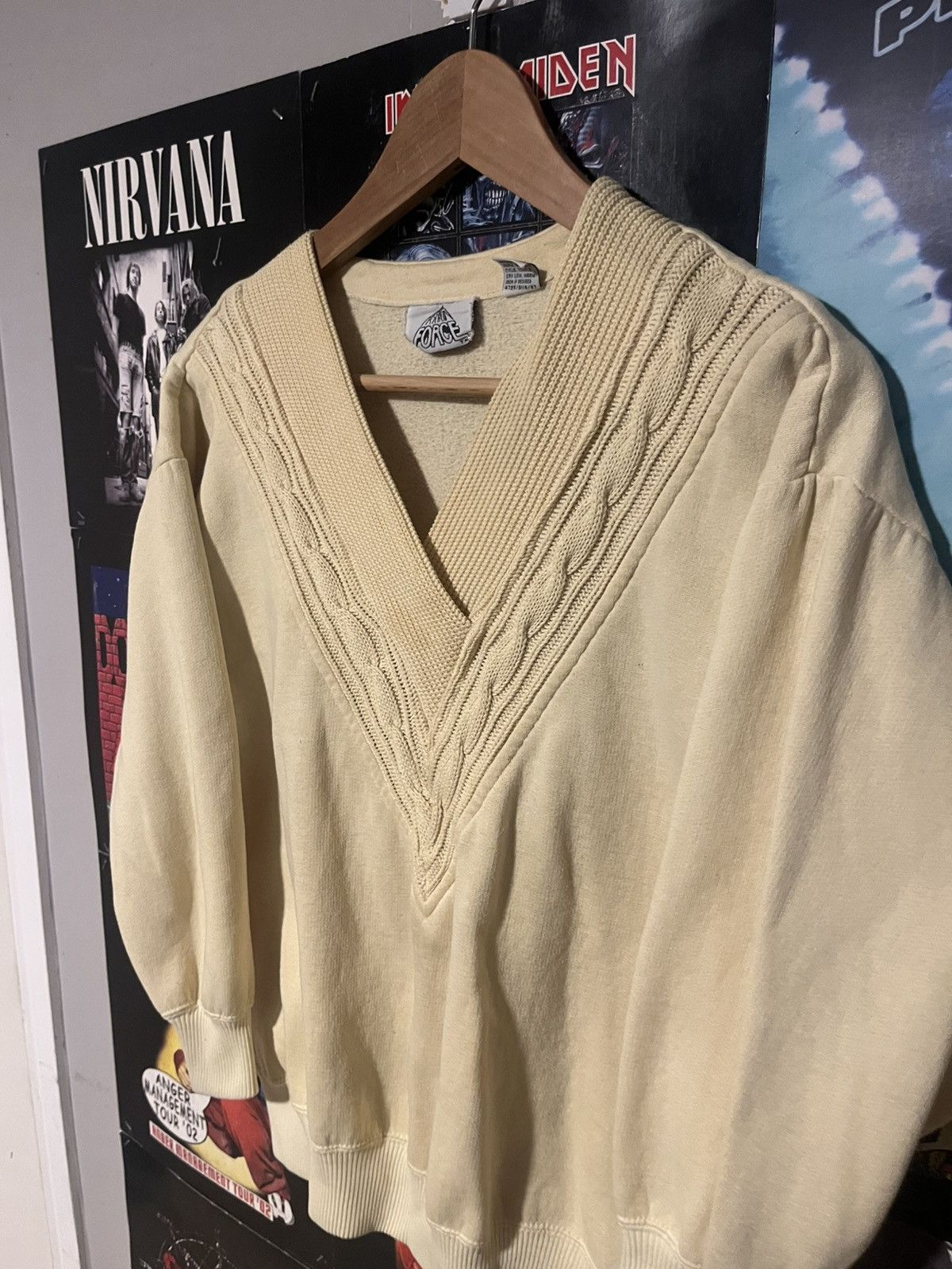 Other Vintage 90’s Fashion Force V Neck Cream Off white Sweater M Size M / US 6-8 / IT 42-44 - 2 Thumbnail