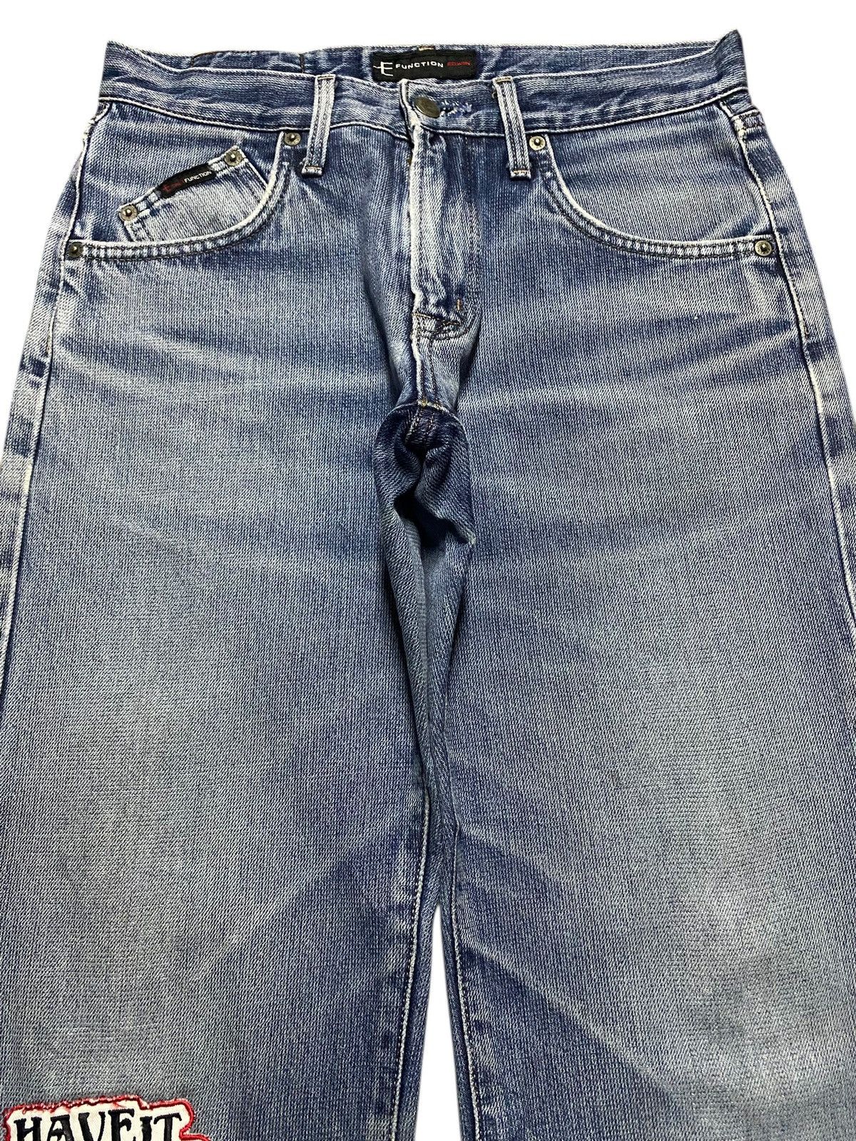 Edwin Vintage Japanese Brand E Funtion Edwin Tapered Leg Patched Size US 30 / EU 46 - 3 Thumbnail