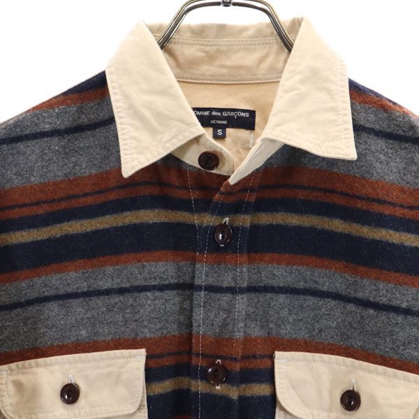 Comme des Garcons Homme Plus Shirt Wool Blend Striped Long-Sleeve Size US S / EU 44-46 / 1 - 5 Thumbnail