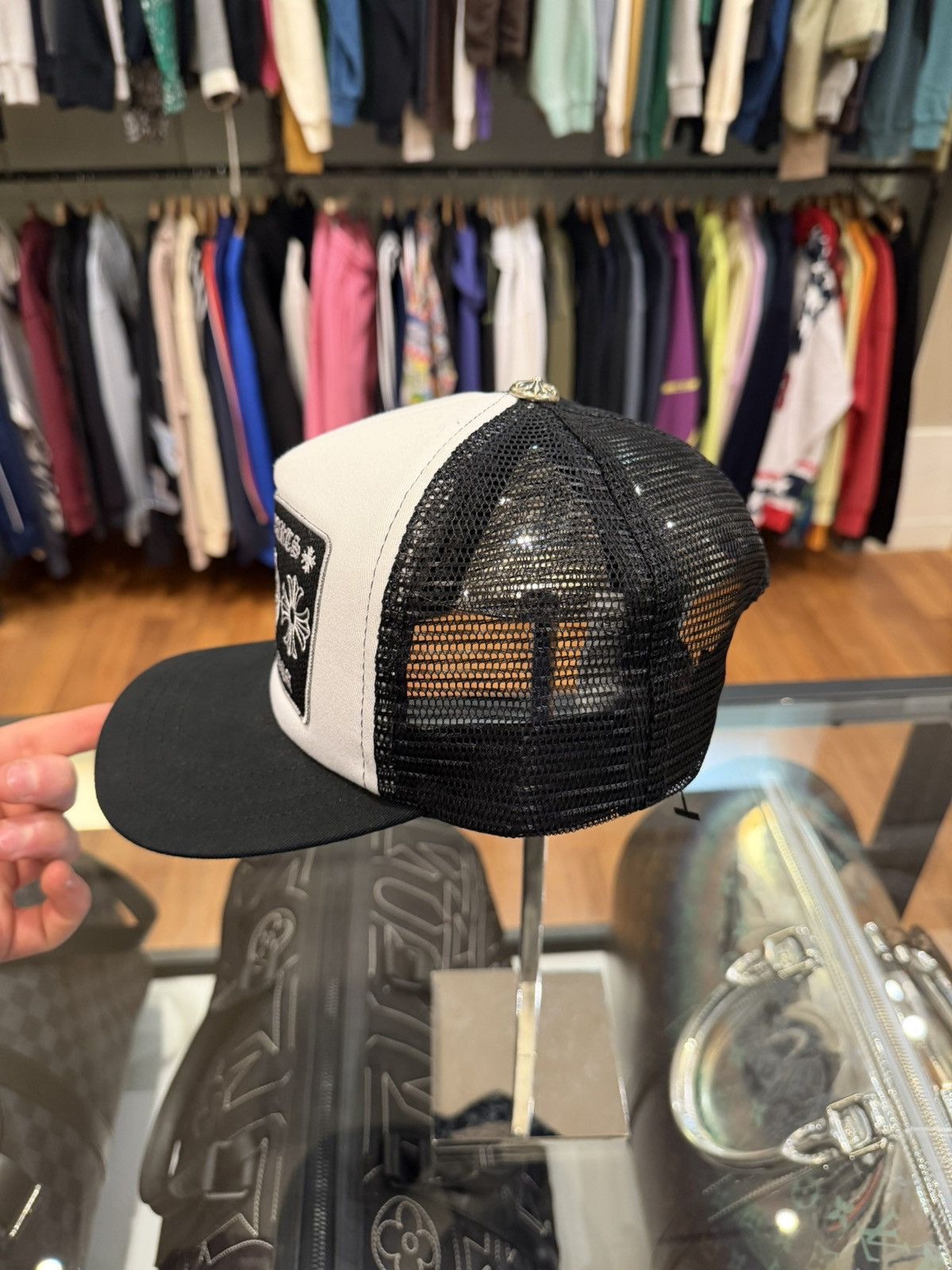 Chrome Hearts Chrome Hearts Hollywood USA Patch Trucker Hat - White Size ONE SIZE - 2 Thumbnail