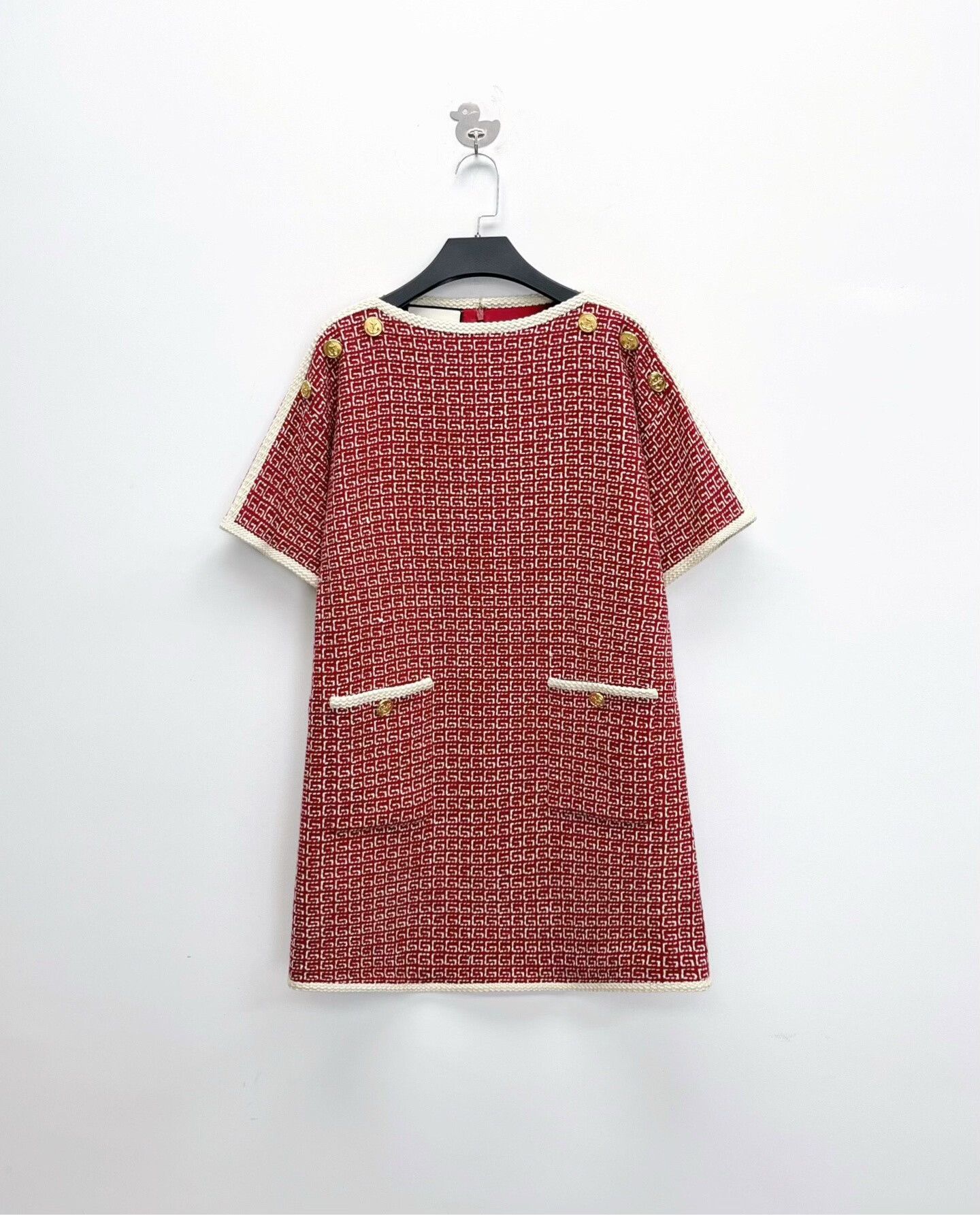 Gucci Gucci Wool Tweed Anchor Gold Buckle Dress Size S / US 4 / IT 40 - 1 Thumbnail