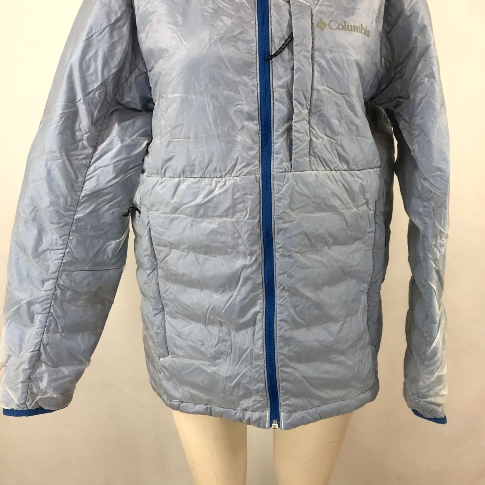 Vintage COLUMBIA WOMENS M MEDIUM BLUE OVERLAY HOODED FULL ZIP JACKET COAT Size M / US 6-8 / IT 42-44 - 3 Thumbnail