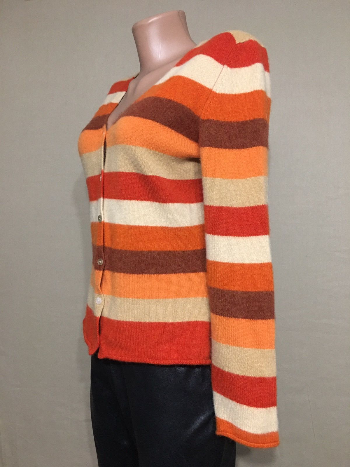 Designer HEARTBREAKER Cashmere Stripped Knit Cardigan Size M Size M / US 6-8 / IT 42-44 - 2 Thumbnail