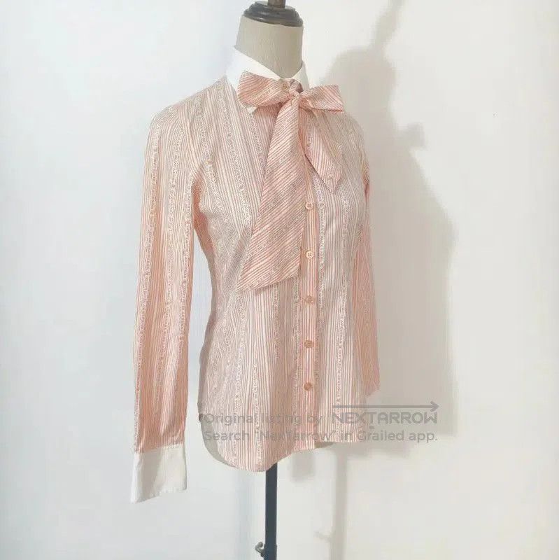 Burberry Burberry Orange Striped Cotton Shirt for Women. Size S / US 4 / IT 40 - 3 Thumbnail