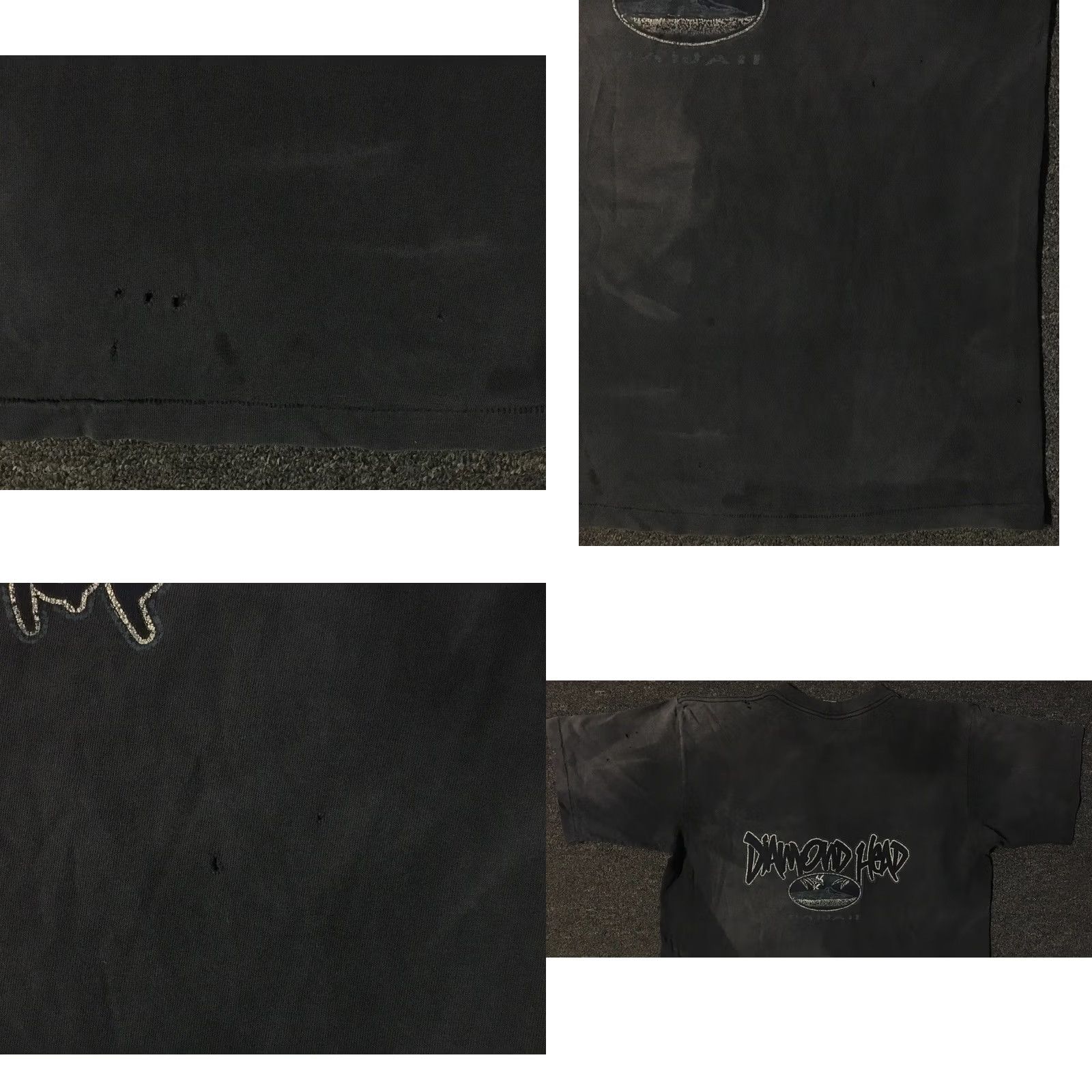 Vintage VINTAGE Diamond Head Hawaii Thrashed Faded Distressed Shirt XL Black Men's T-Shirt 90s Surf Skate Grunge Sun Graphic Size US XL / EU 56 / 4 - 10 Thumbnail