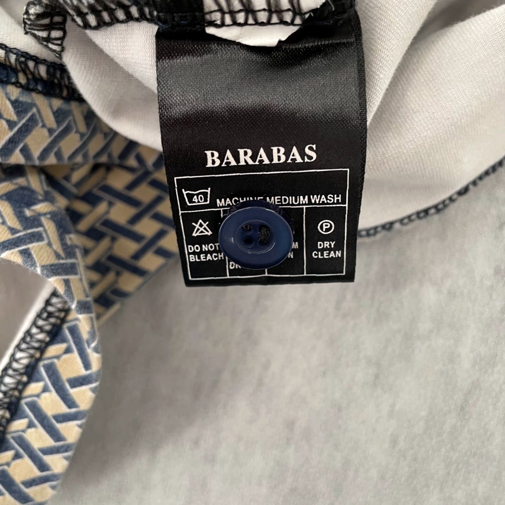 Vintage VINTAGE Barabas Shirt Adult Large Polo Cotton All Over Print Button Collar Mens L Size US L / EU 52-54 / 3 - 6 Thumbnail