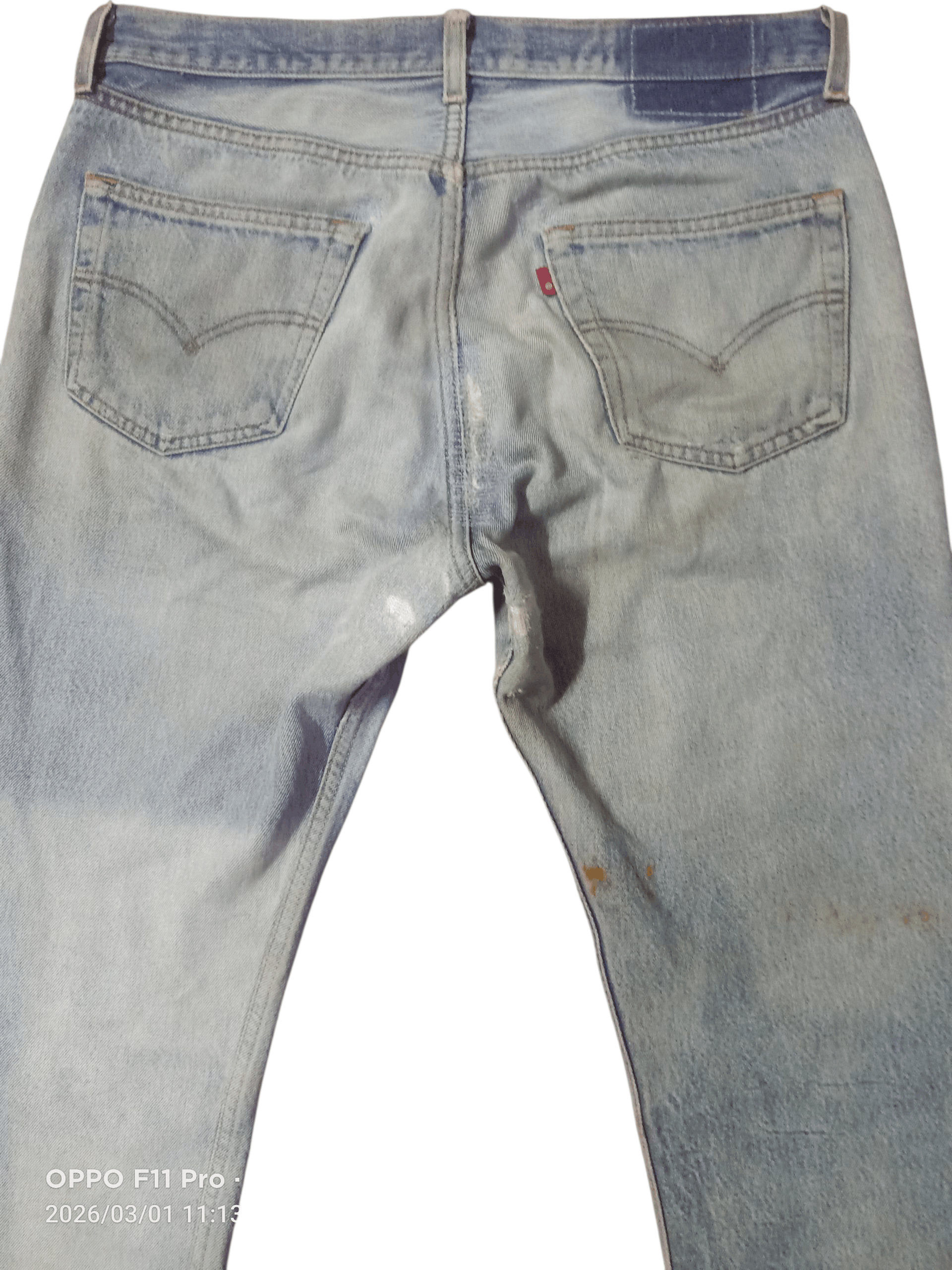 Levi's Vintage Clothing 💥 Vintage Levis 501( R ) Distressdenim PatchWork 💥 Size US 35 - 1 Thumbnail