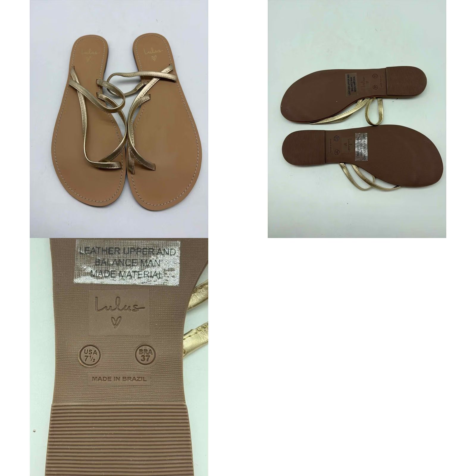 Lulus Lulus Gold Thong Sandals Size 7.5 Size US 8 / IT 38 - 9 Thumbnail