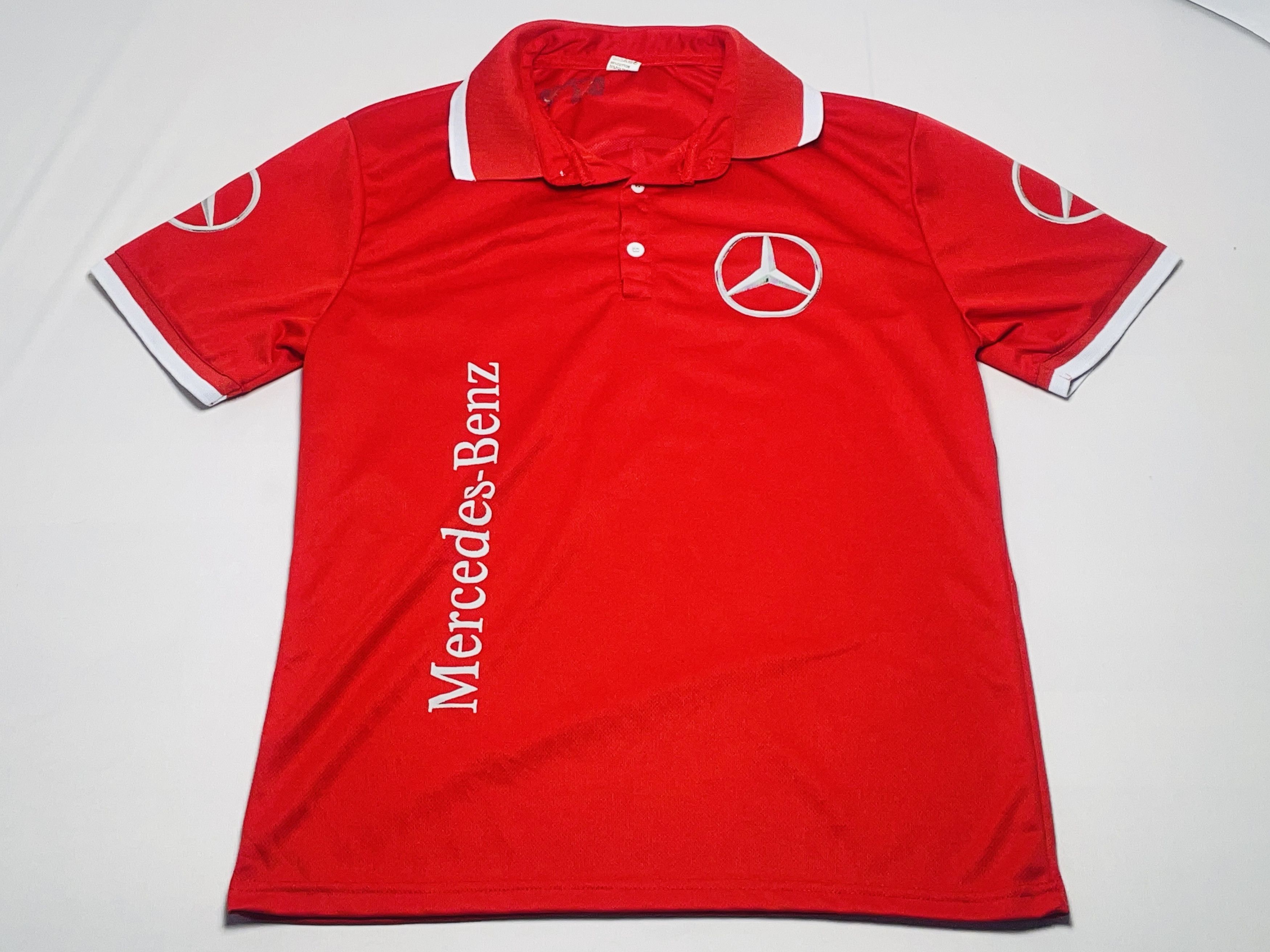 Mercedes-Benz Vintage Mercedes-Benz Polo Shirt – Rot/Weiß Size US XXL / EU 58 / 5 - 1 Thumbnail
