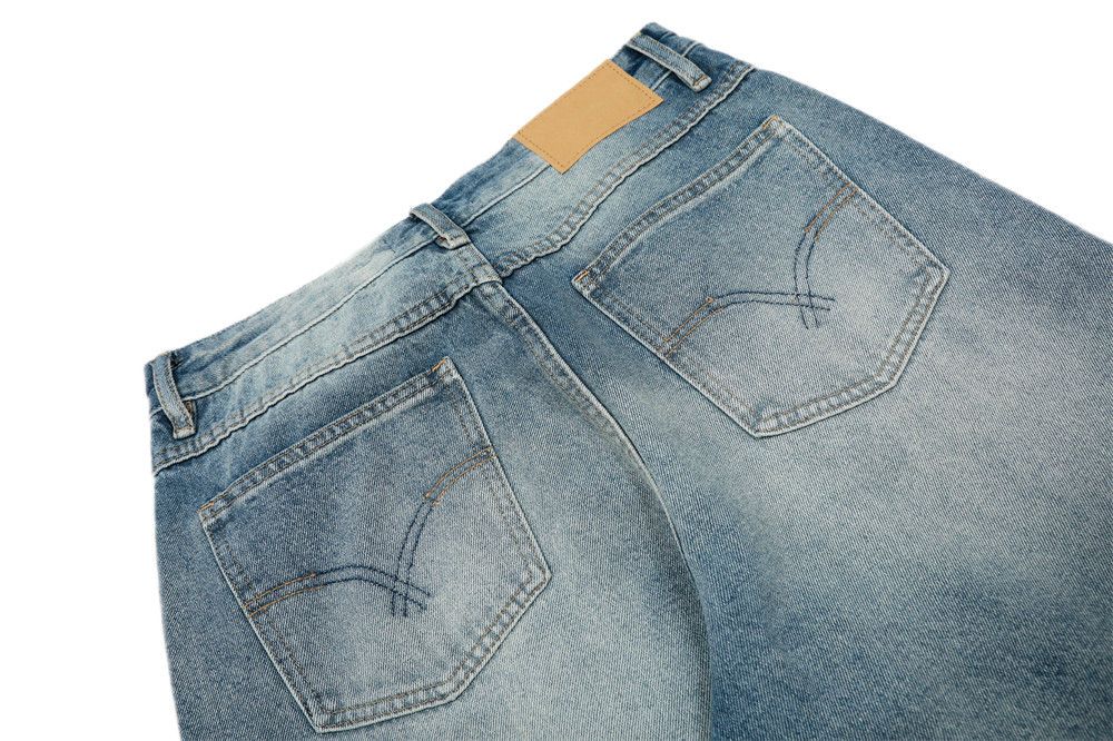 Japanese Brand × Jean Men's distressed straight retro all-match loose washed jeans Size US 32 / EU 48 - 6 Thumbnail