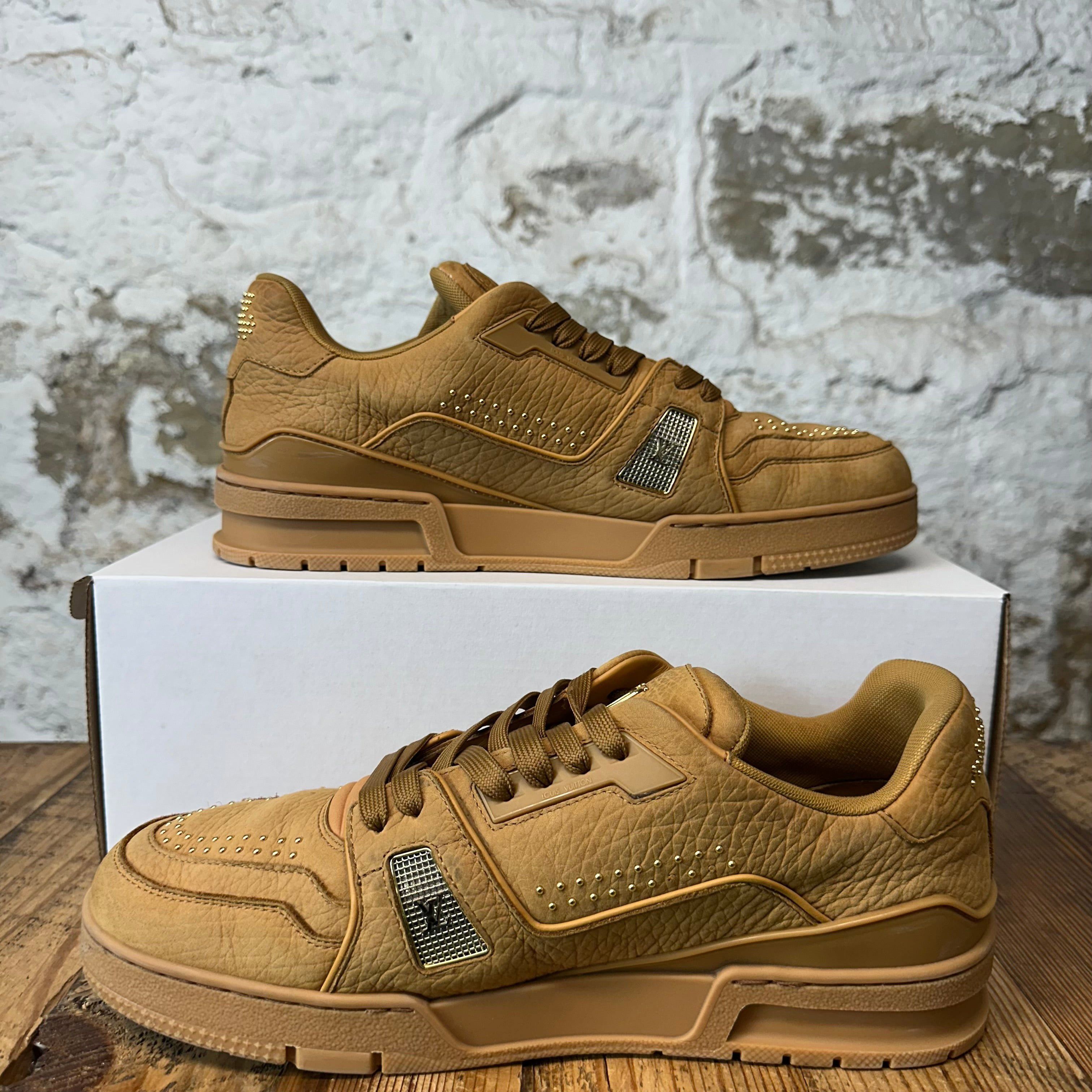 Louis Vuitton Louis Vuitton Brown Leather Studded Trainer Sz 10 (8.5LV) Size US 10 / EU 43 - 2 Thumbnail
