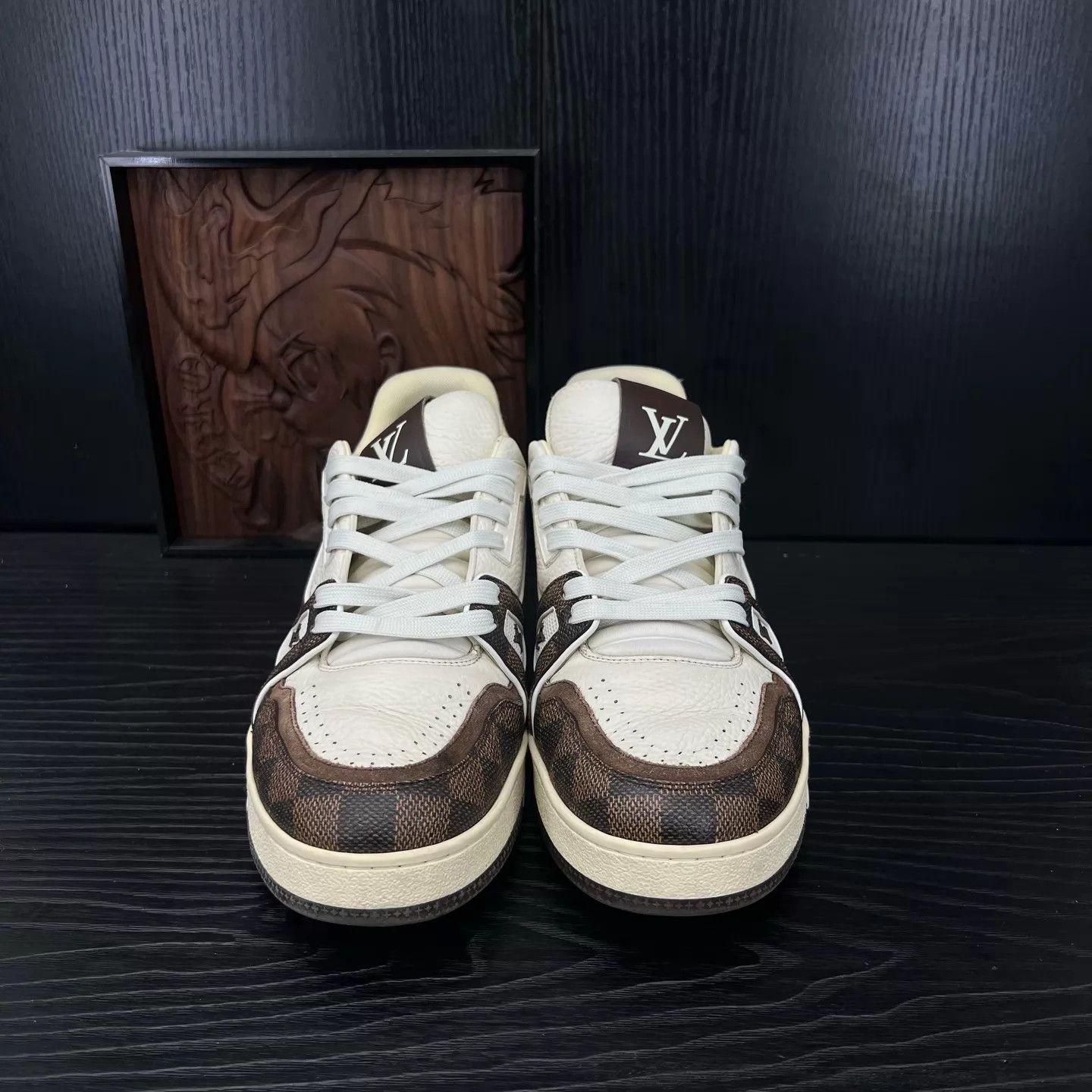 Louis Vuitton LV Trainer White Brown Checkerboard 8/42 Size US 9 / EU 42 - 5 Thumbnail
