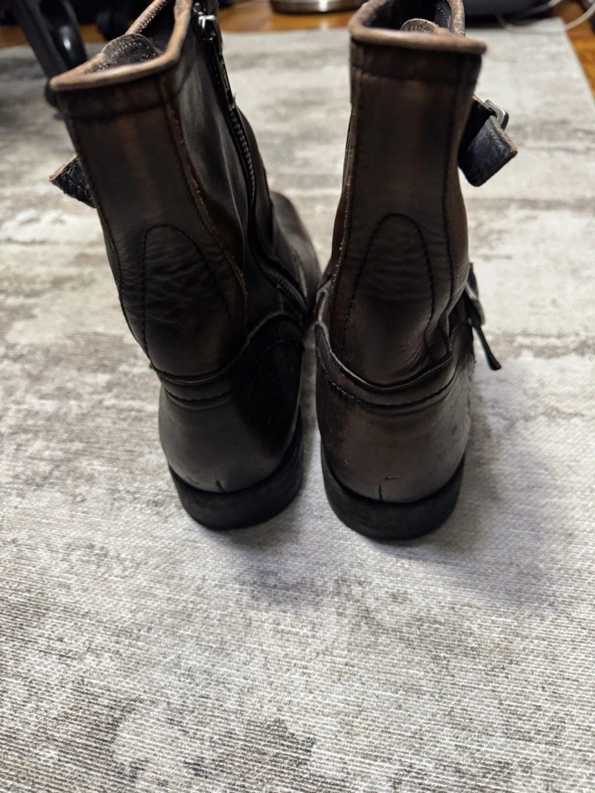 Frye Frye Engineer Boots Brown Leather 7.5 D Motorcycle Biker Size US 7.5 / EU 40-41 - 4 Thumbnail