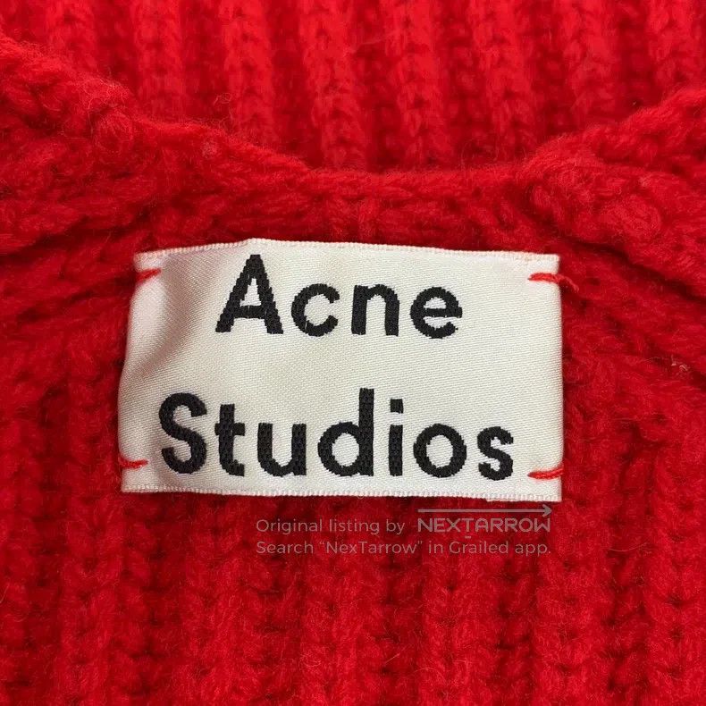 Acne Studios Acne Studios Red Wool V-Neck Long Sleeve Knit Sweater Size S / US 4 / IT 40 - 5 Thumbnail