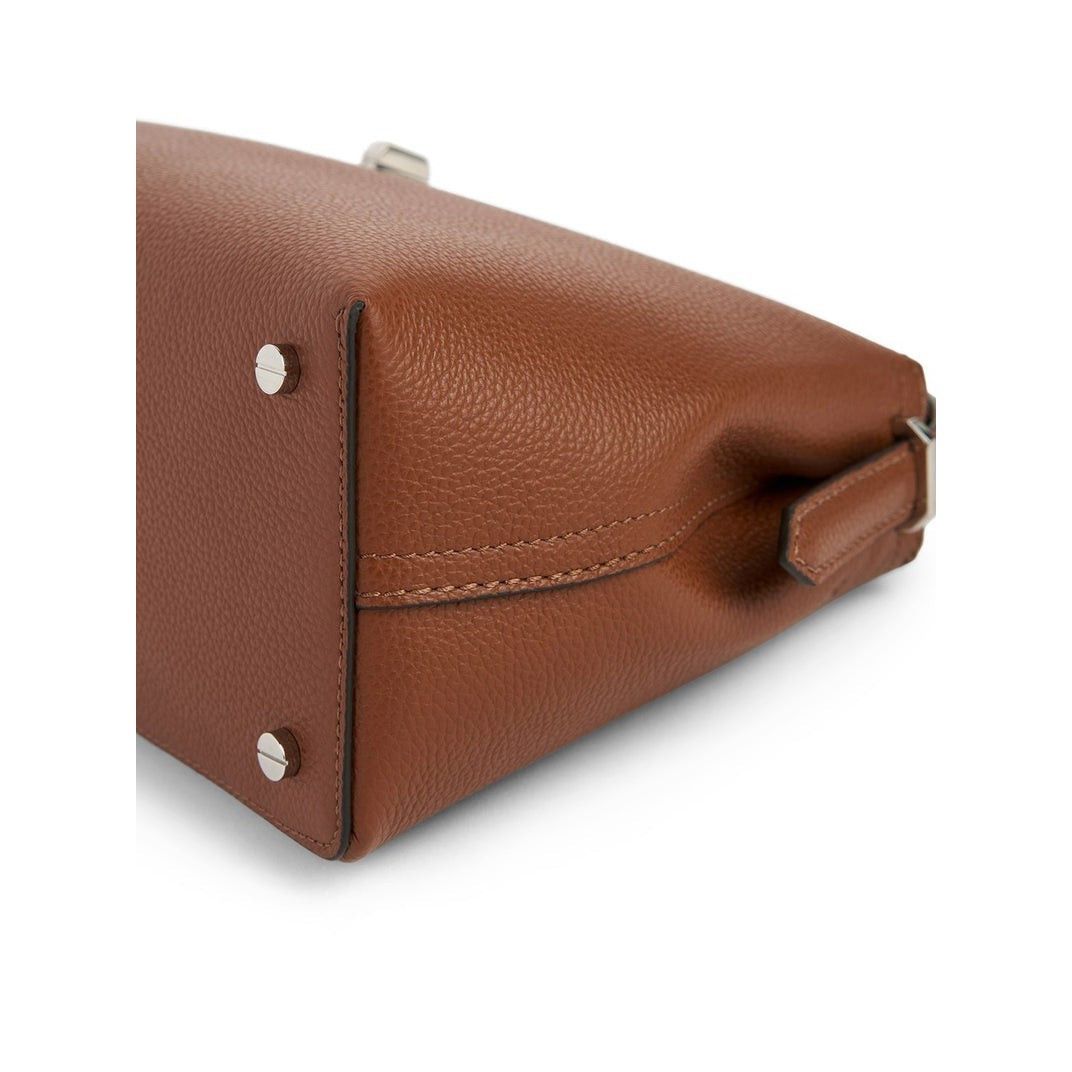Toteme TOTEME T-Lock Sienna Brown Grained Leather Handbag New & Aut Size ONE SIZE - 4 Thumbnail