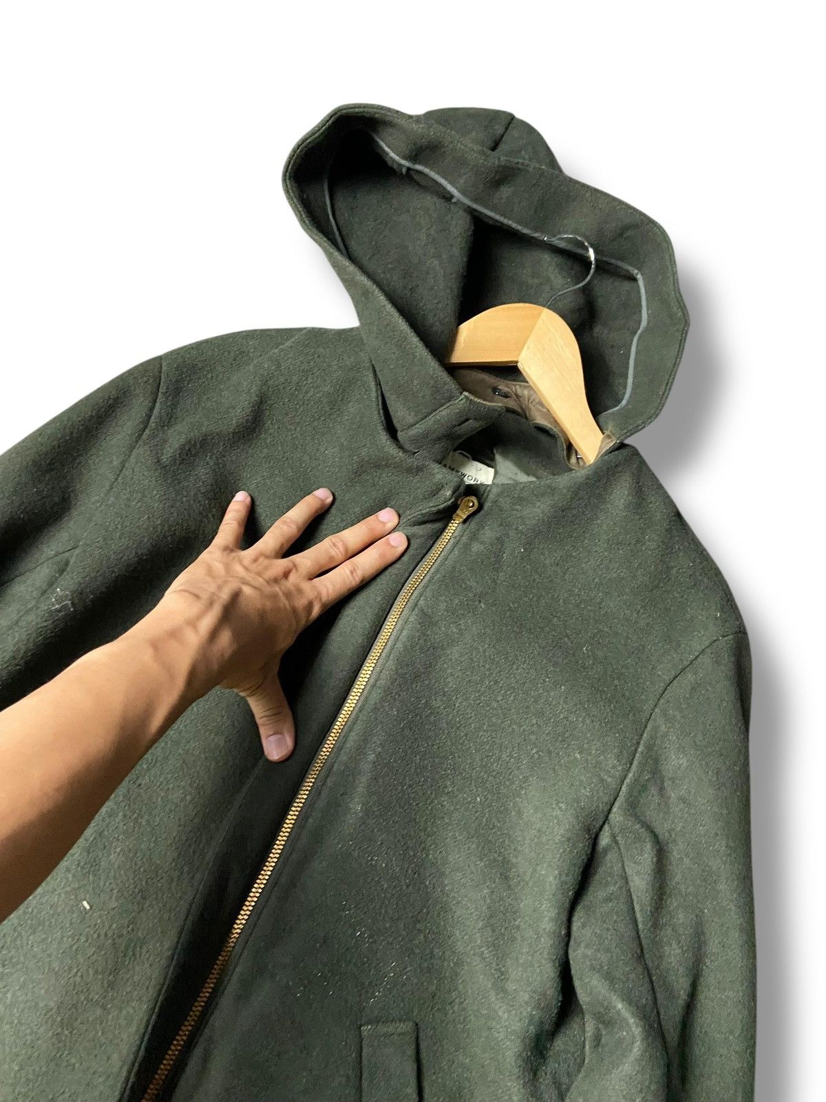 Hamilton Vintage Hamilton Lambswool Hooded Long Jacket (157) Size US XXS / EU 40 - 3 Thumbnail