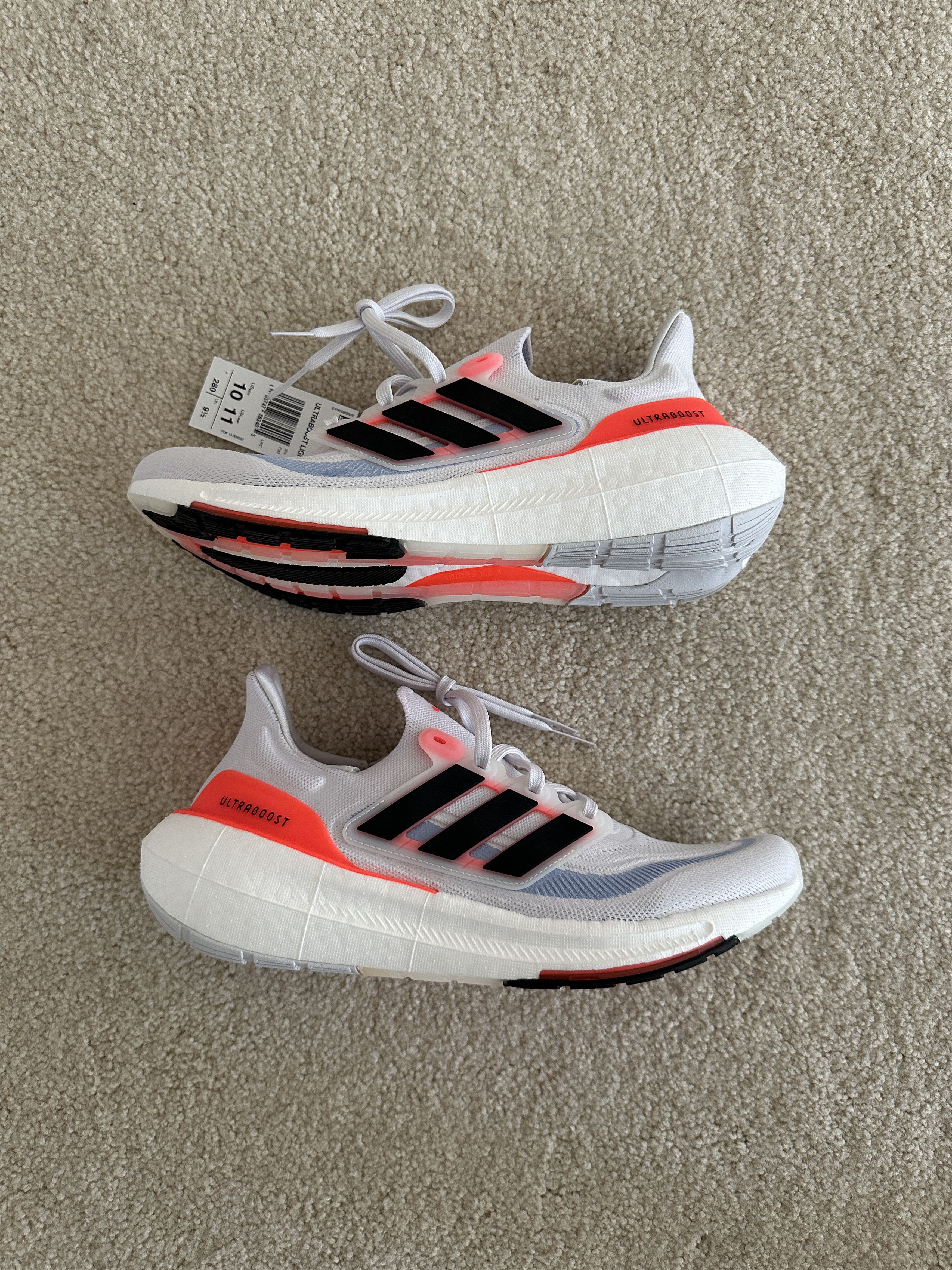 Adidas Adidas Ultraboost Light "White Solar Red" - US Men's 10 Size US 10 / EU 43 - 6 Thumbnail
