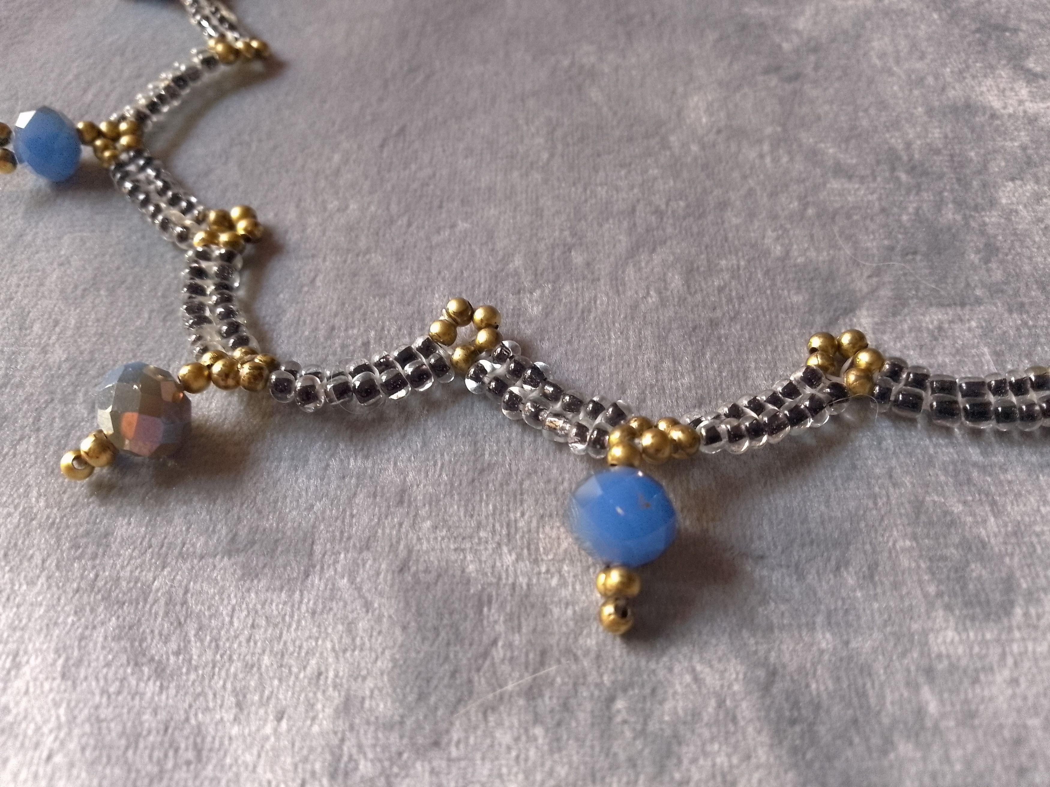 Handmade Necklace Black Blue Fine Crystals Pendants Elegant Size ONE SIZE - 2 Thumbnail