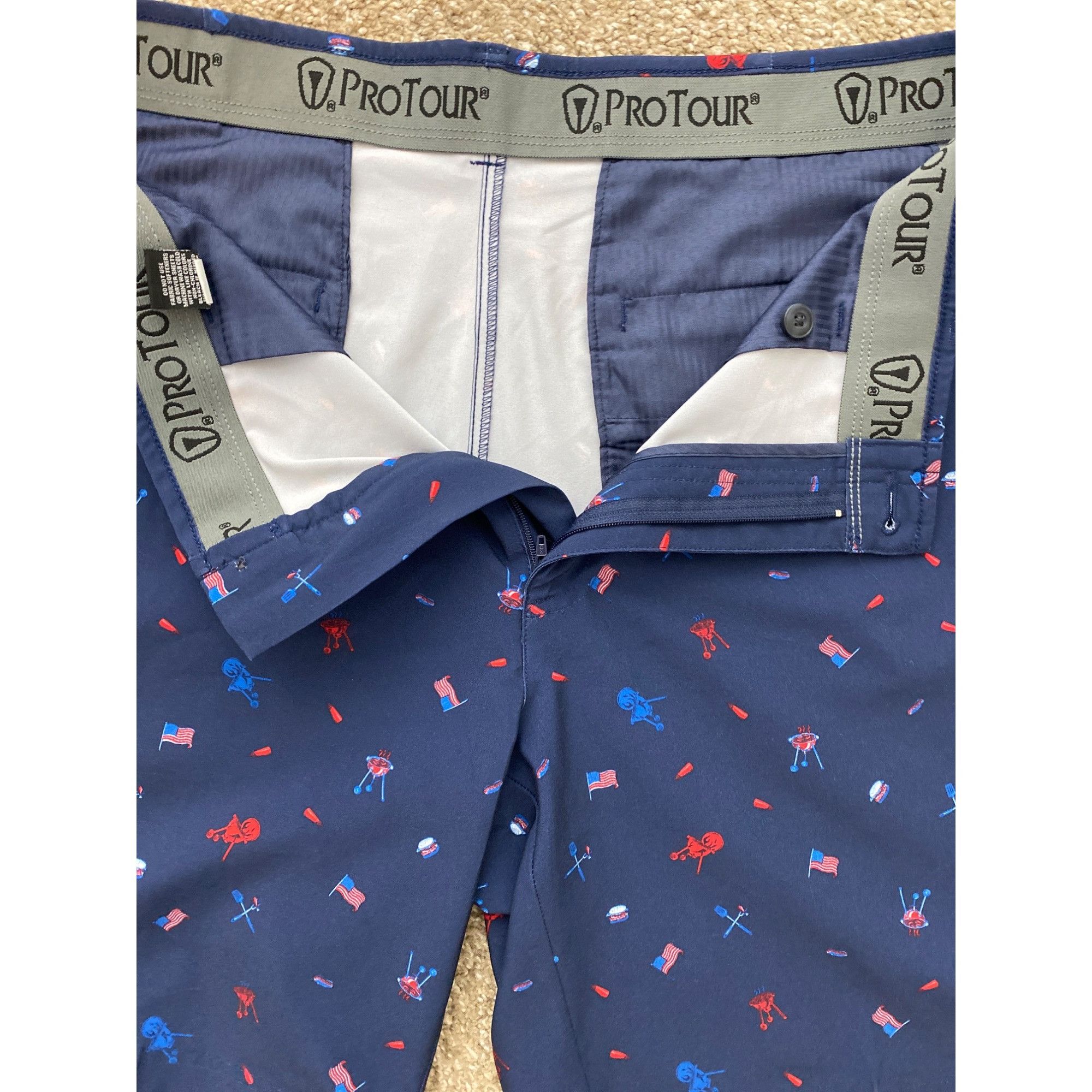 Other PRO TOUR MEN'S AMERICANA NAVY BLUE GOLF SHORTS SZ 38 Size US 38 / EU 54 - 3 Thumbnail