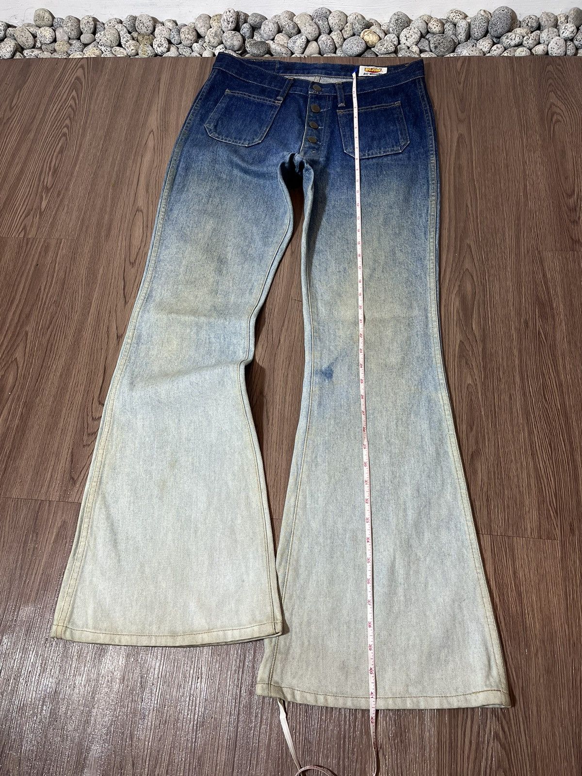 Big John Big John Vintage Washed Bush Button Up Bell Bottom Jeans Size US 32 / EU 48 - 16 Thumbnail