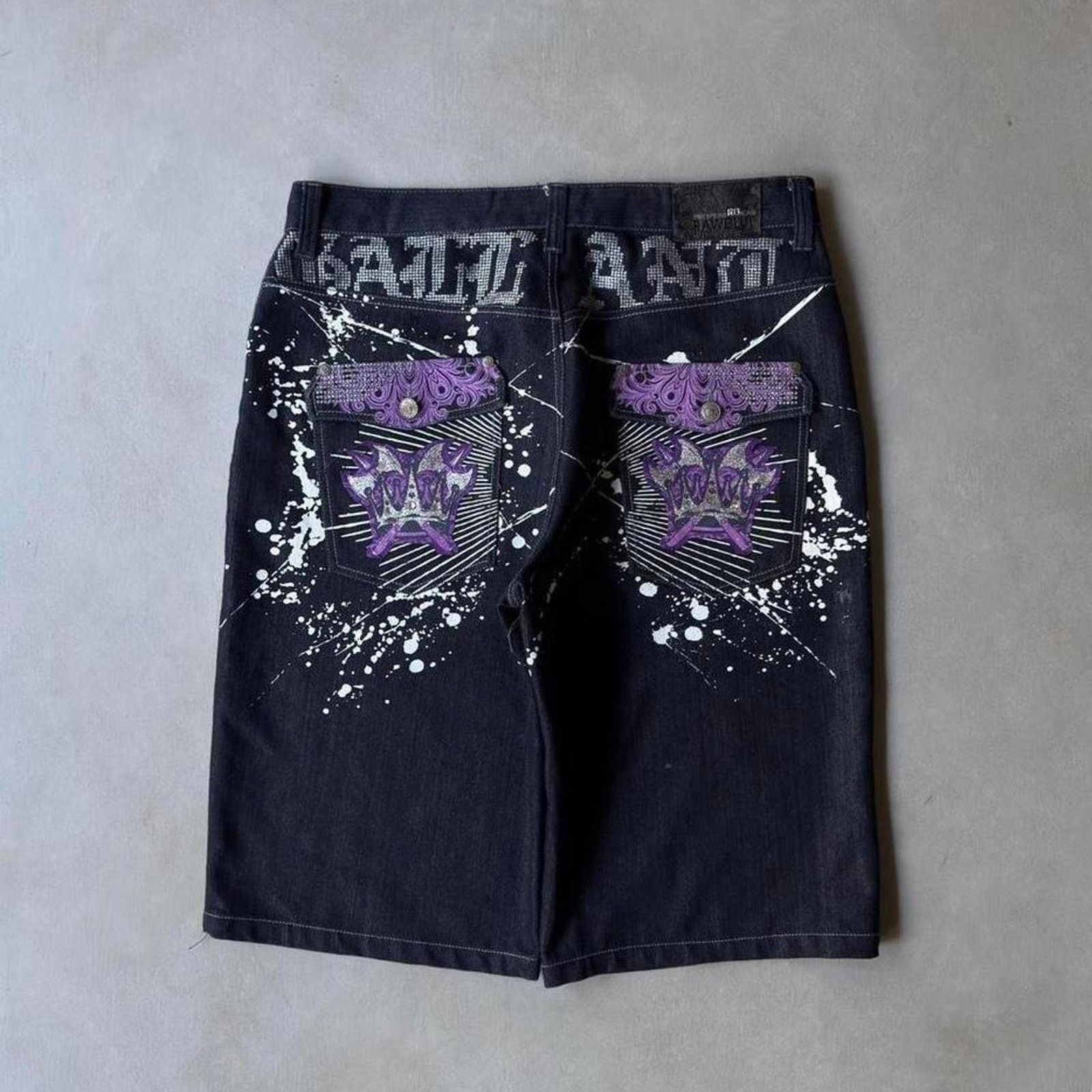Vintage Vintage Raw Blue Baggy Jorts Wide Leg Jean Shorts Y2K Grunge Size US 40 / EU 56 - 1 Thumbnail