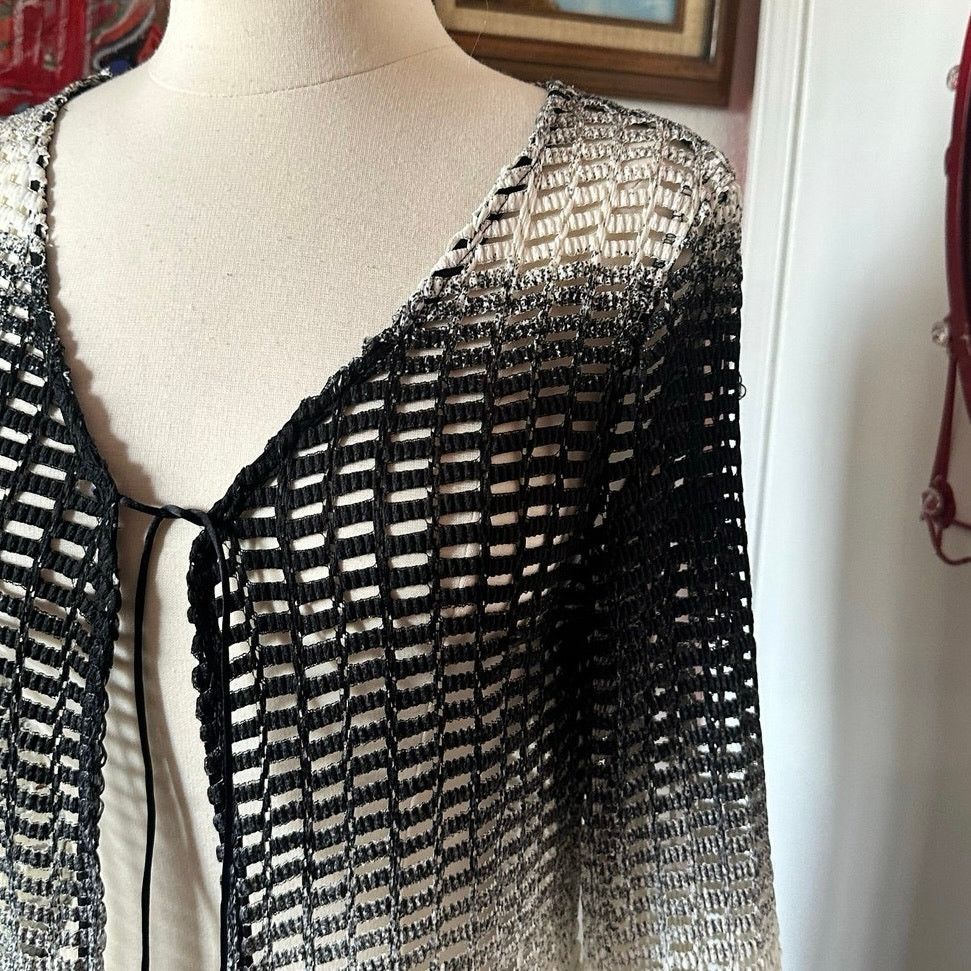 Other together usa black white ombre knit cardigan jacket Size M / US 6-8 / IT 42-44 - 2 Thumbnail
