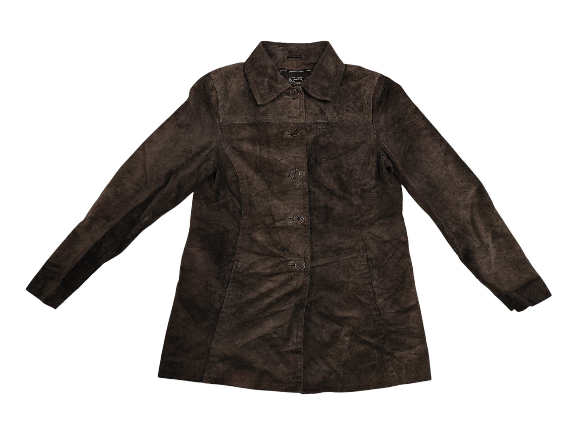 Coach Suede Leather Button Up Jacket