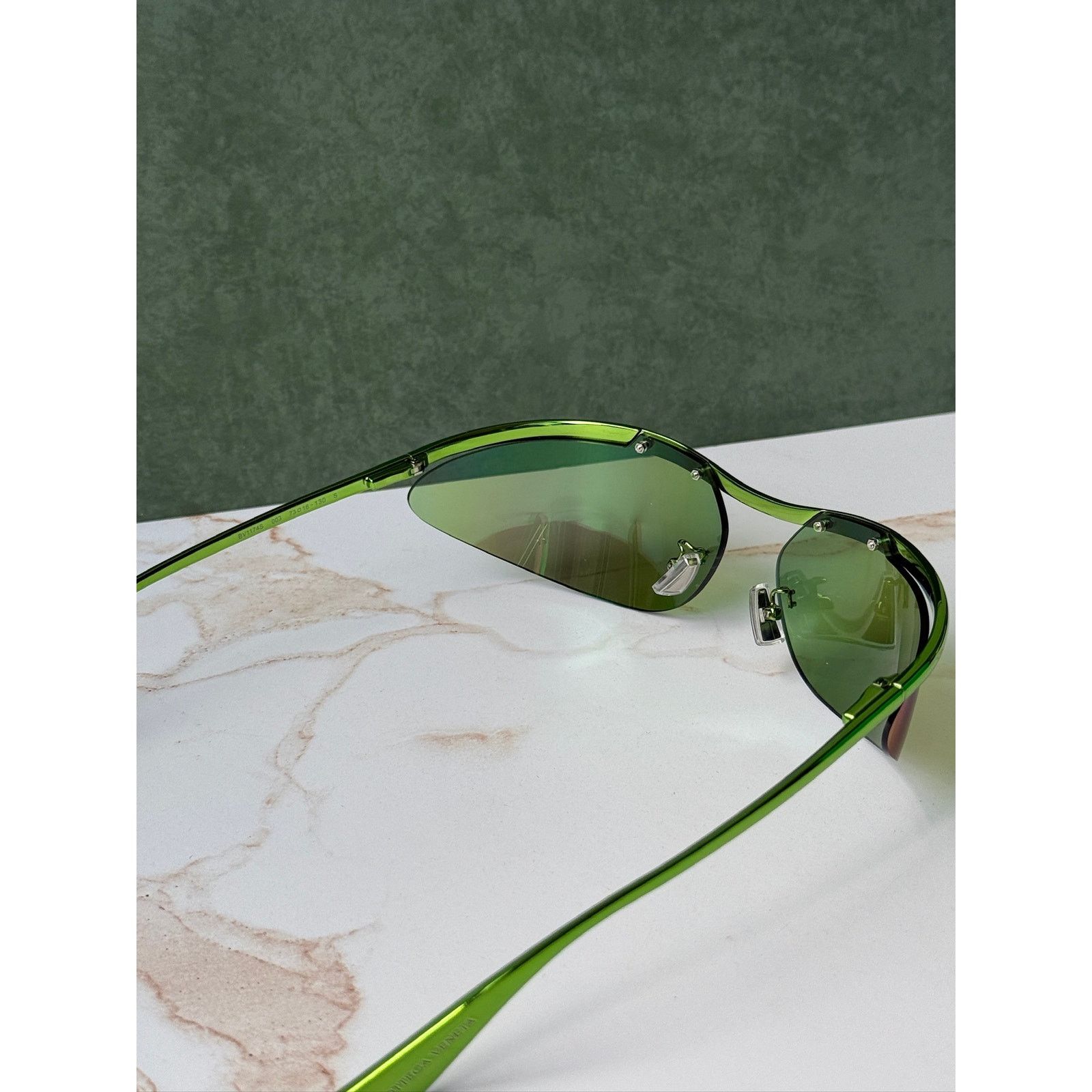 Bottega Veneta NEW Bottega Veneta BV1174S Green Mirror Mask Sunglasses Size ONE SIZE - 10 Thumbnail