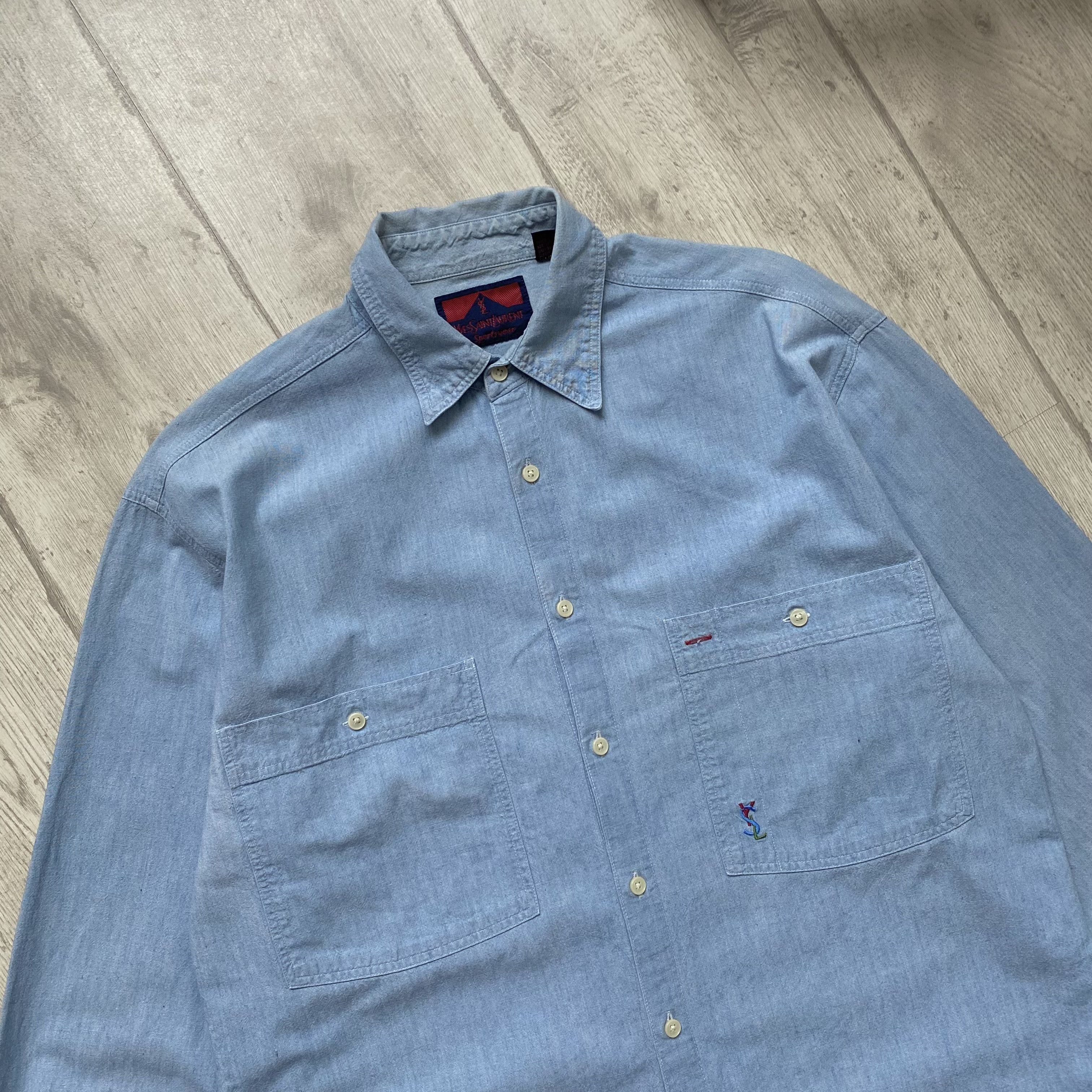 Yves Saint Laurent RARE Vintage 80S Yves Saint Laurent shirt multi logo YSL Size US S / EU 44-46 / 1 - 6 Thumbnail