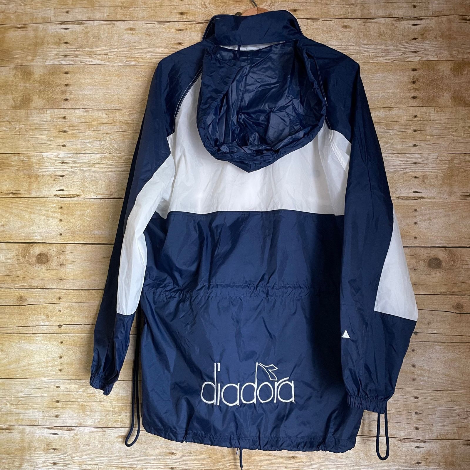 Diadora Diadora Soccer Vintage Blue & White Windbreaker Jacket Size US M / EU 48-50 / 2 - 12 Thumbnail