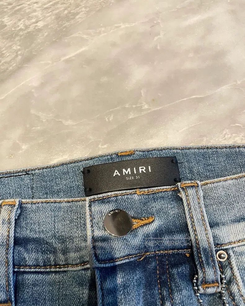Amiri Amiri Size 31 Blue patchwork Thrash MX1 jeans Size US 31 - 2 Thumbnail