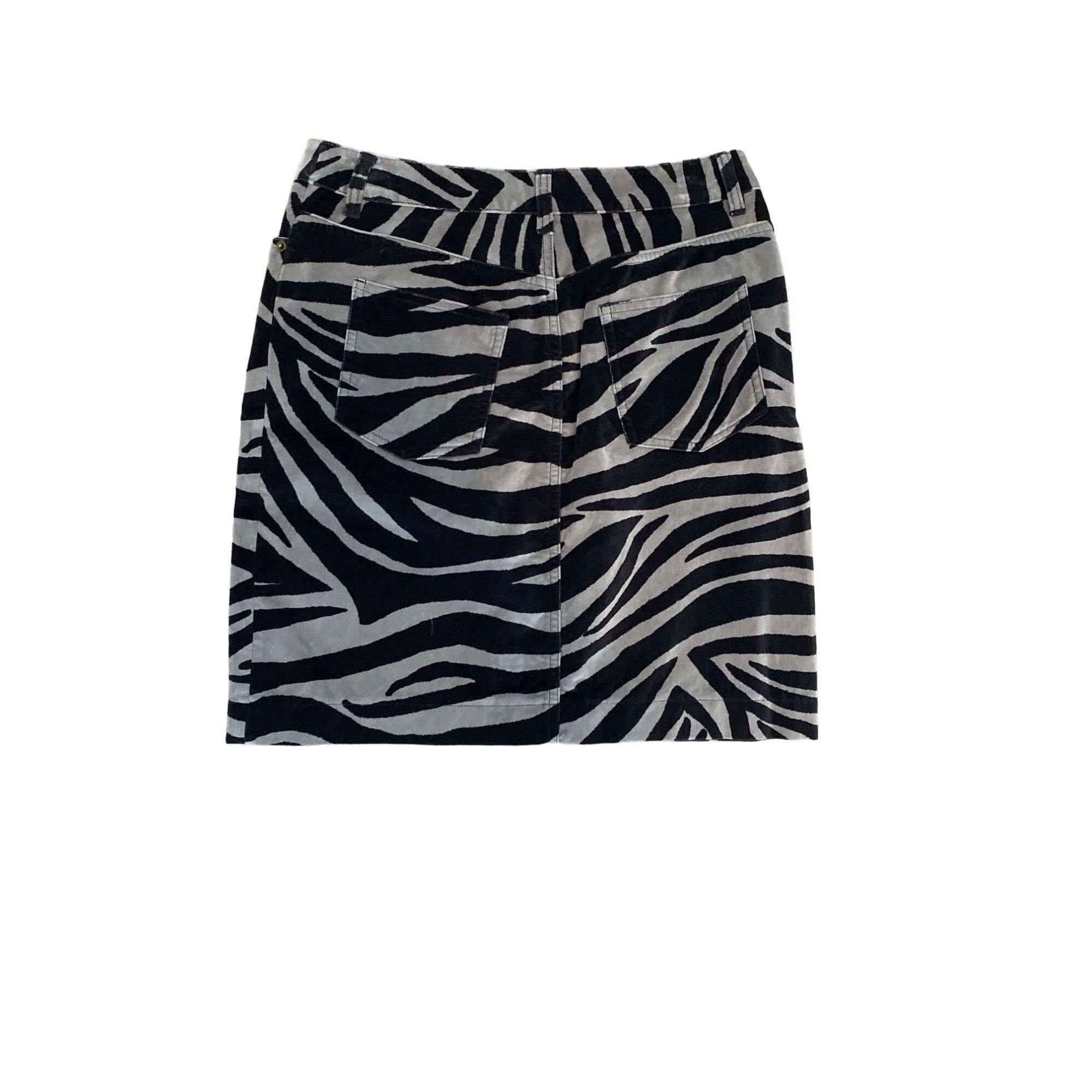 Boden BODEN WOMEN'S BLACK/GRAY ZEBRA PRINT VELVET STRAIGHT SKIRT S Size 28" / US 6 / IT 42 - 3 Thumbnail